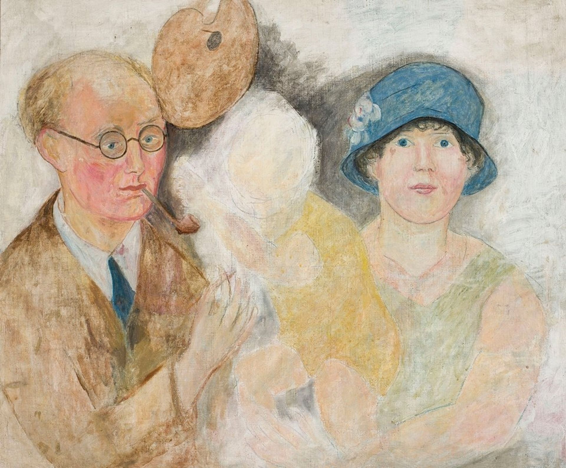 Portrait of a painter and his family by Tadeusz Makowski