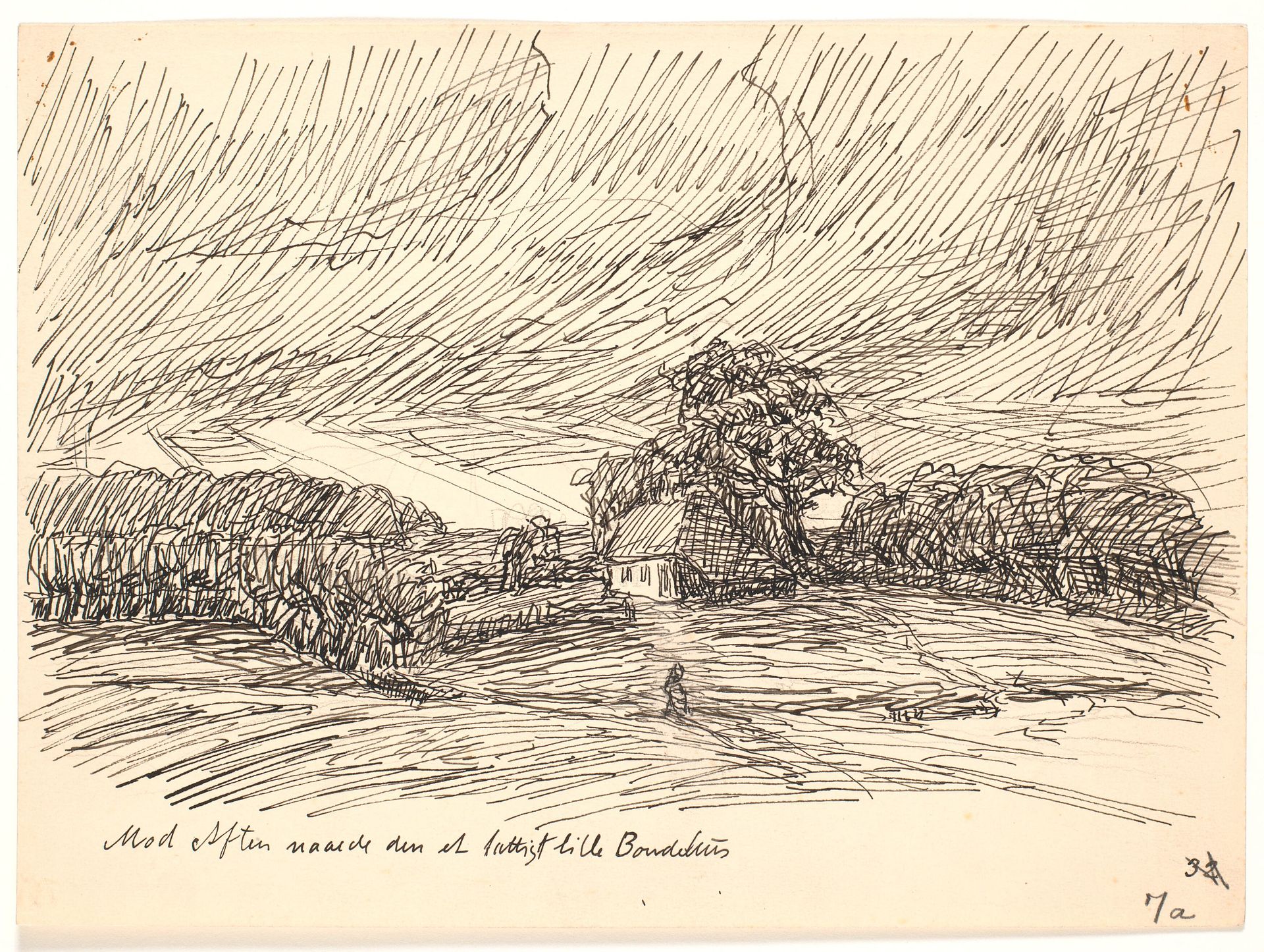 Mod aften naaede den et fattigt lille Bondehus by Fritz Syberg