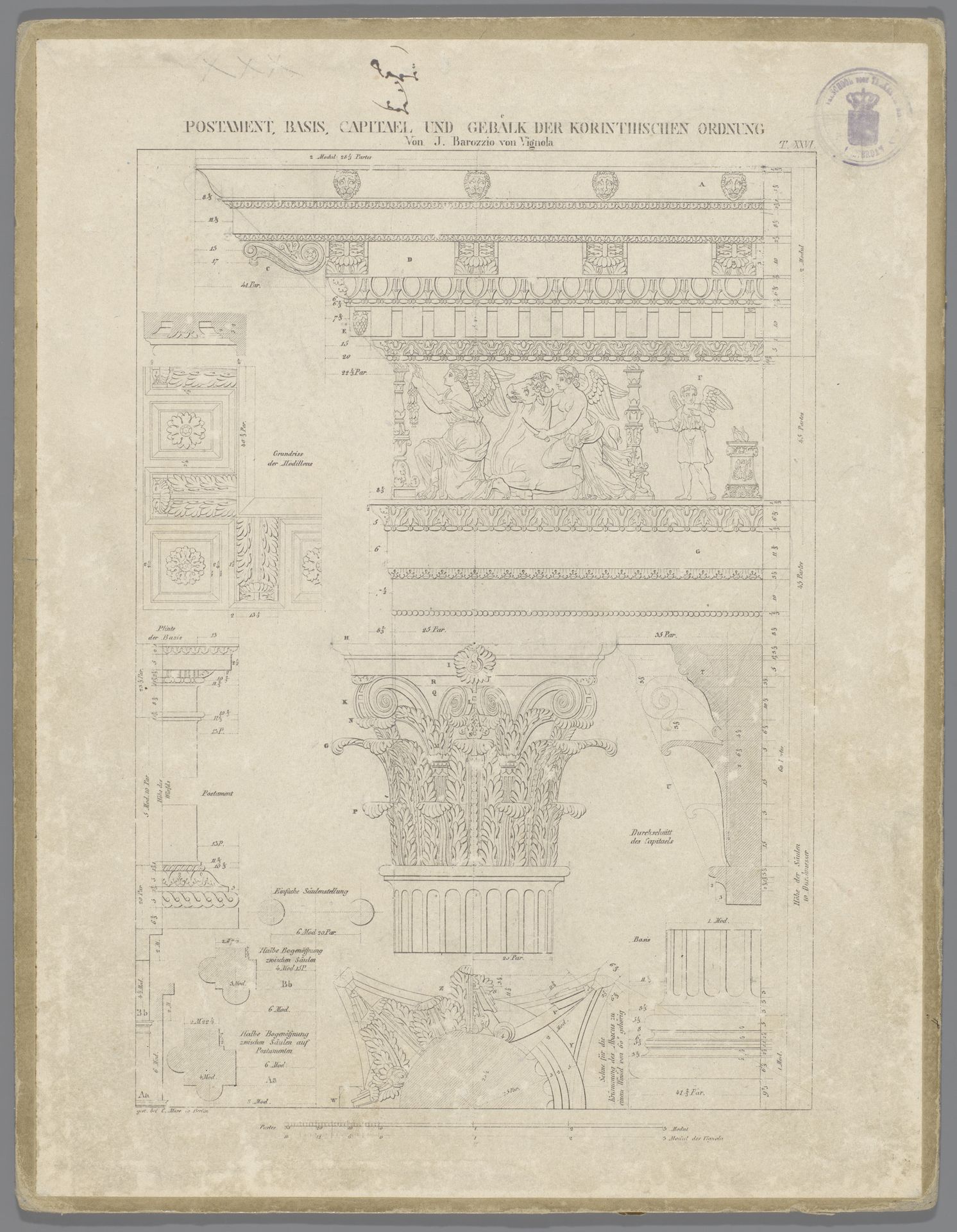 Reproductie van een architectonische tekening by Anonymous