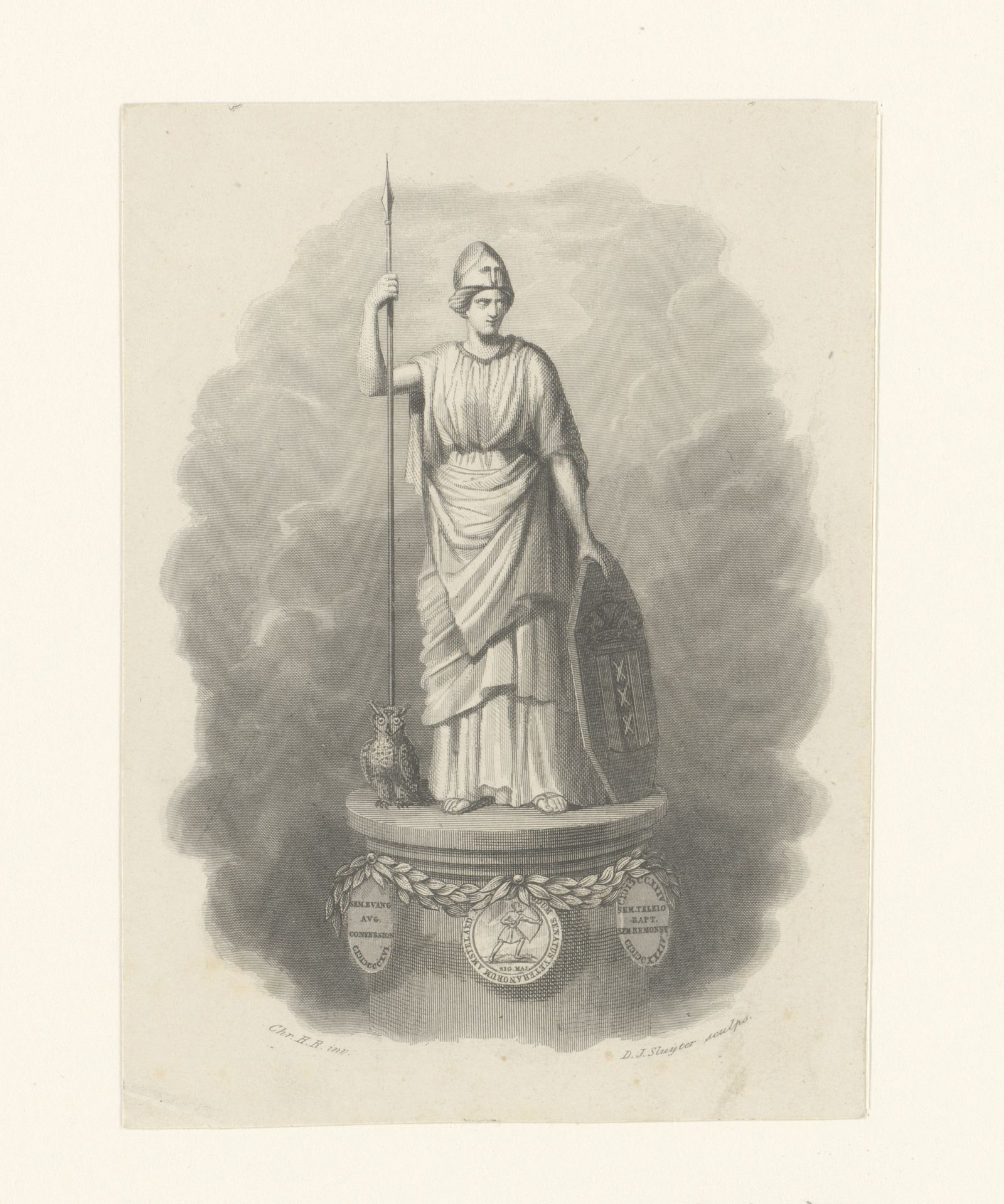 Minerva met het stadswapen van Amsterdam by Dirk Jurriaan Sluyter