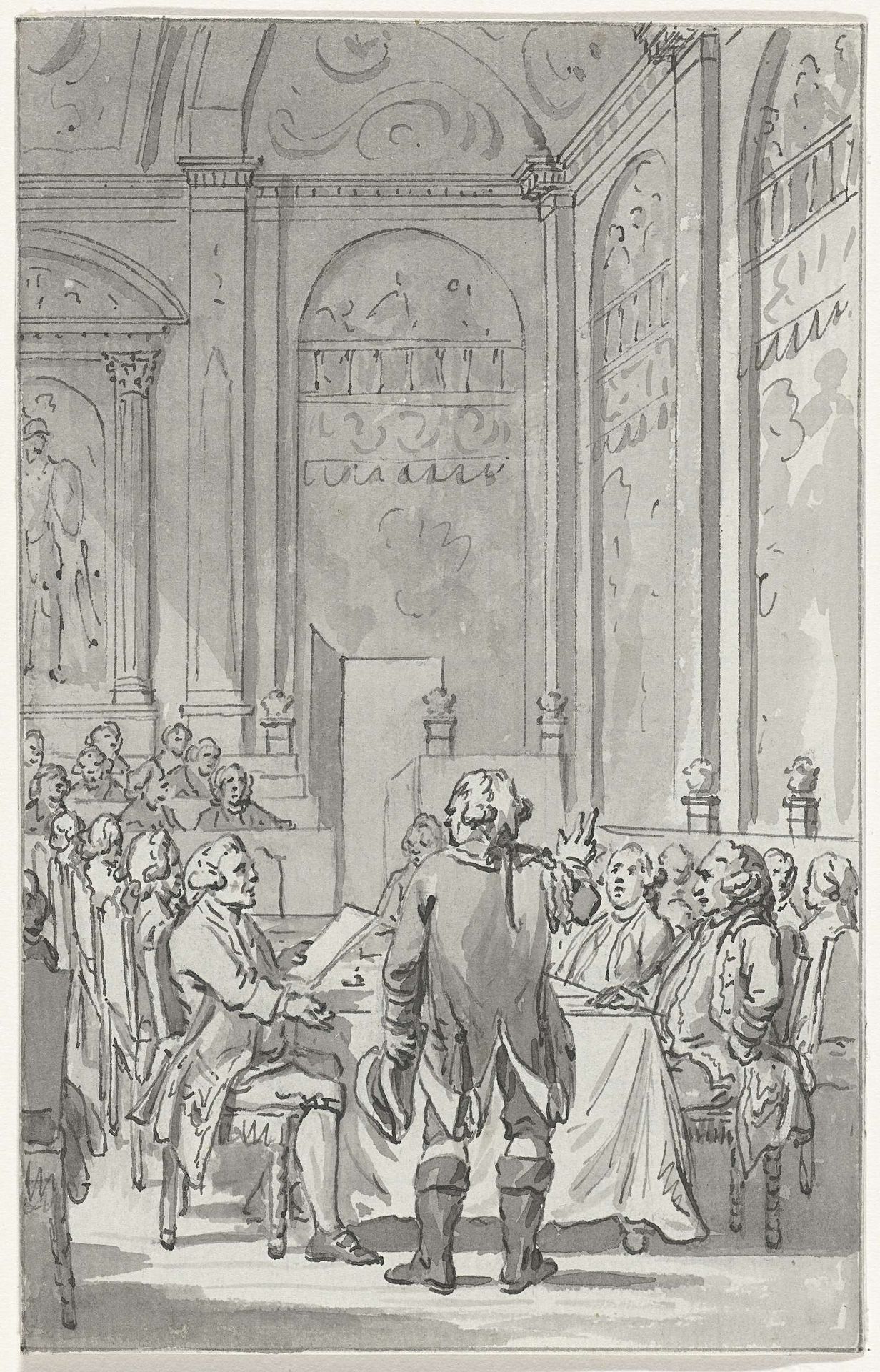Lodewijk Ernst hertog van Brunswijk-Wolfenbüttel legt de eed als veldmaarschalk af, 1759 by Jacobus Buys