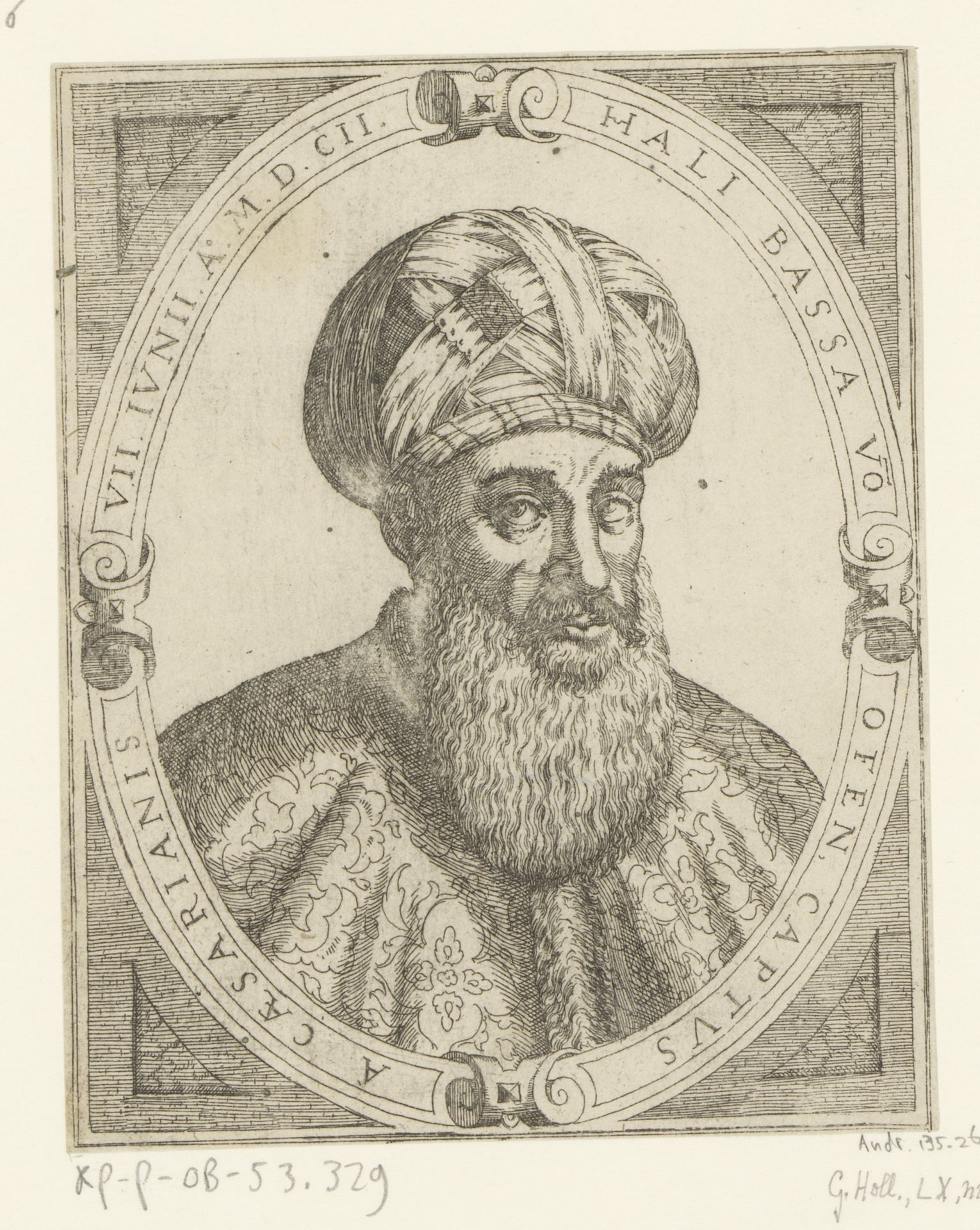 Portret van Hali Pascha by Hans Sibmacher