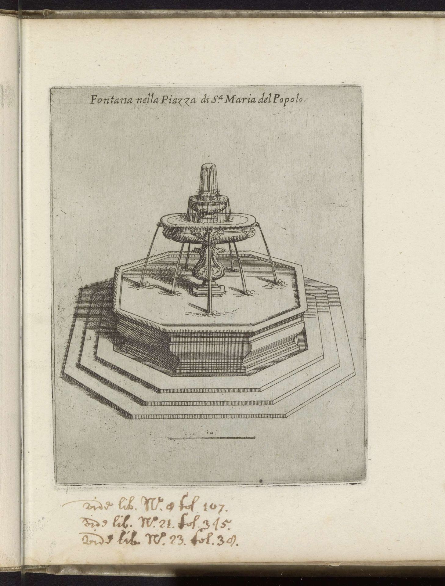 Fontein op Piazza del Popolo te Rome by Domenico Parasacchi