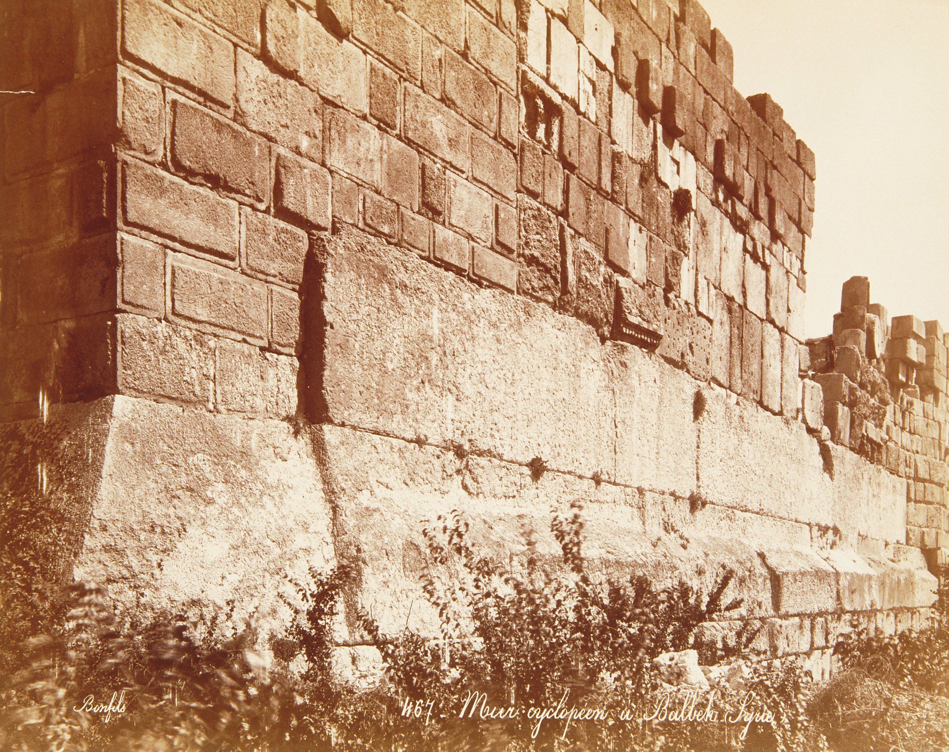 Mur cyclopeen a Baalbek by Félix Bonfils