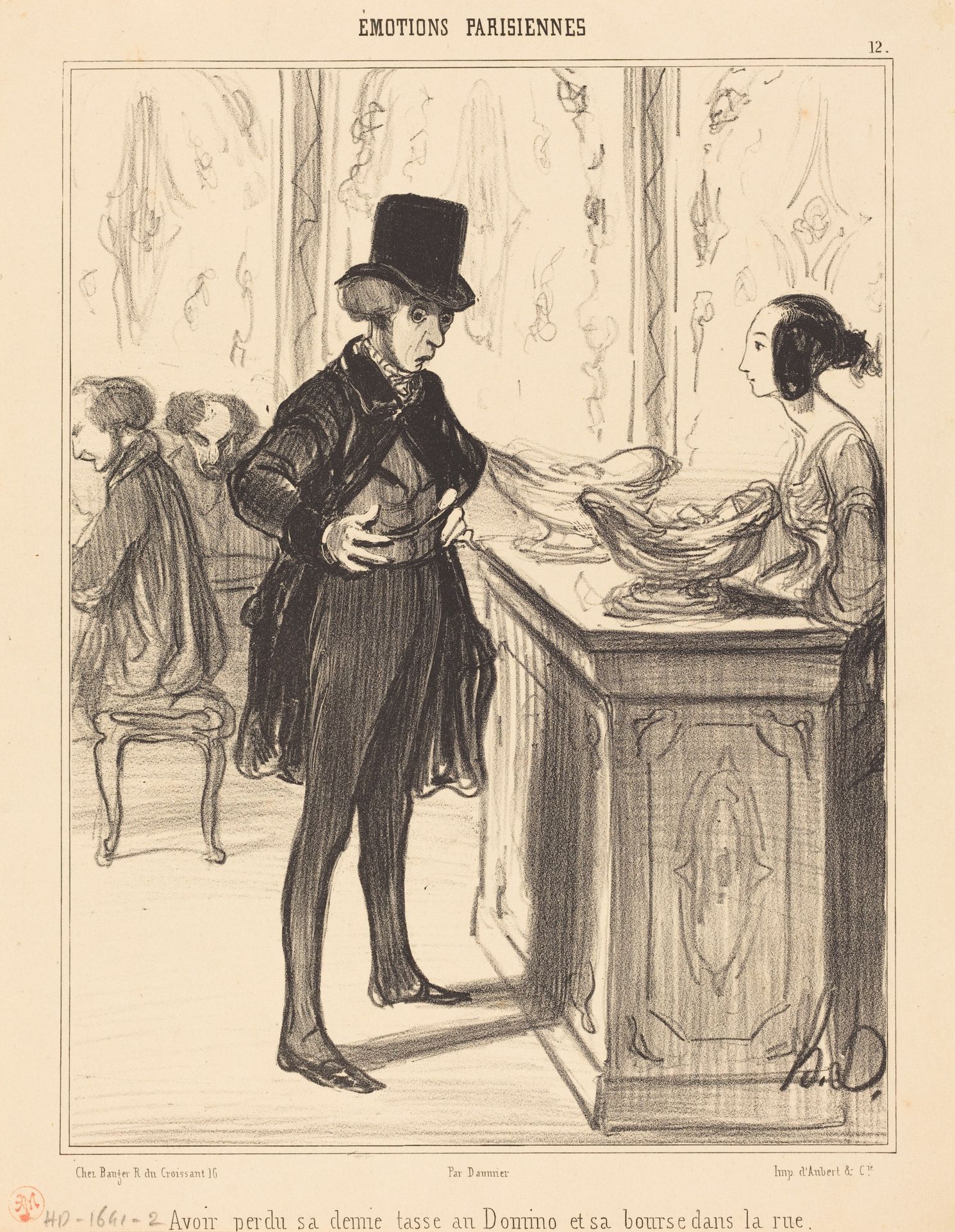 Avoir perdu sa demi-tasse au Domino et sa bourse dans la rue by Honoré Daumier