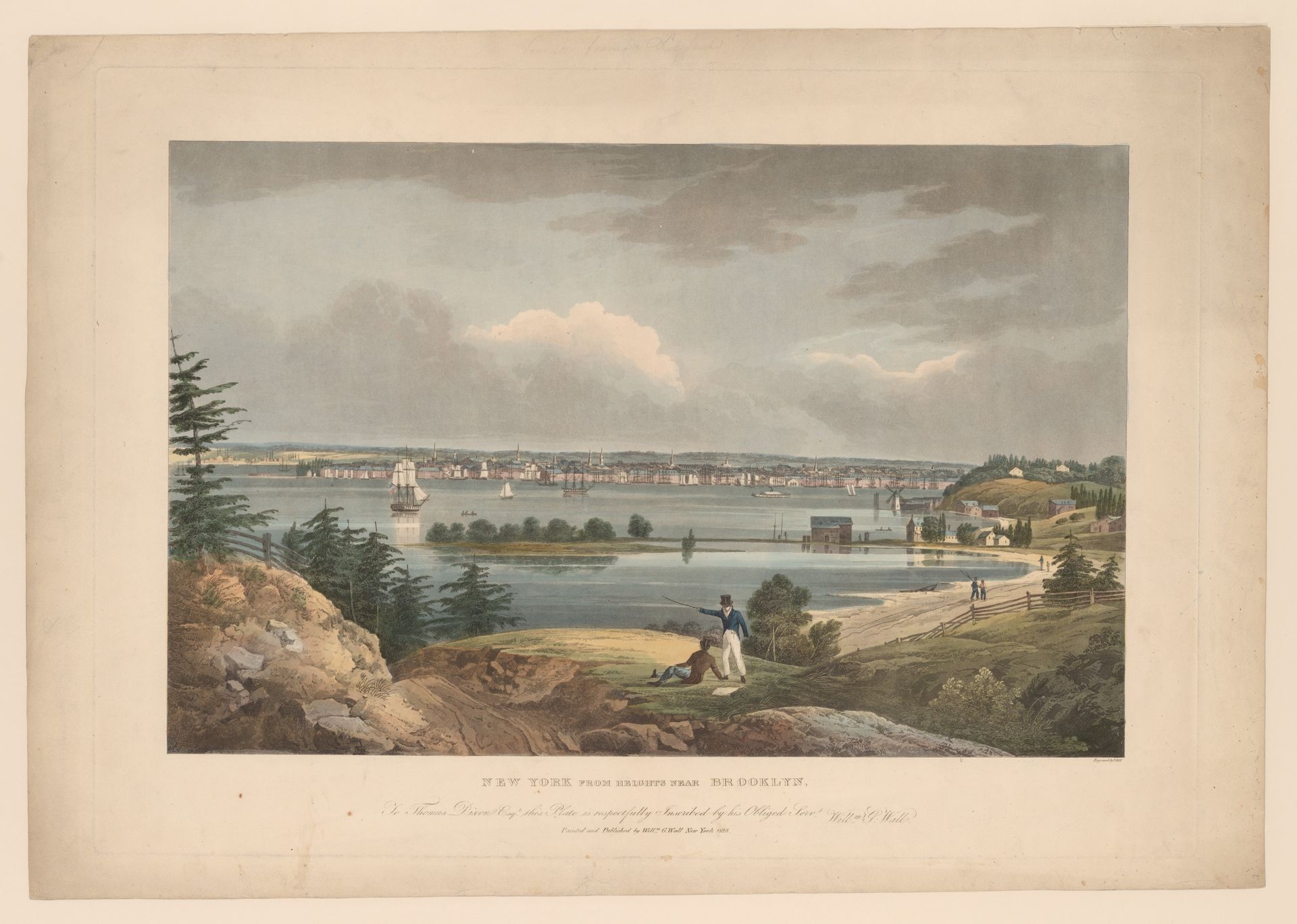 New York from Heights Near Brooklyn [The Wall View from Brooklyn] by John Hill