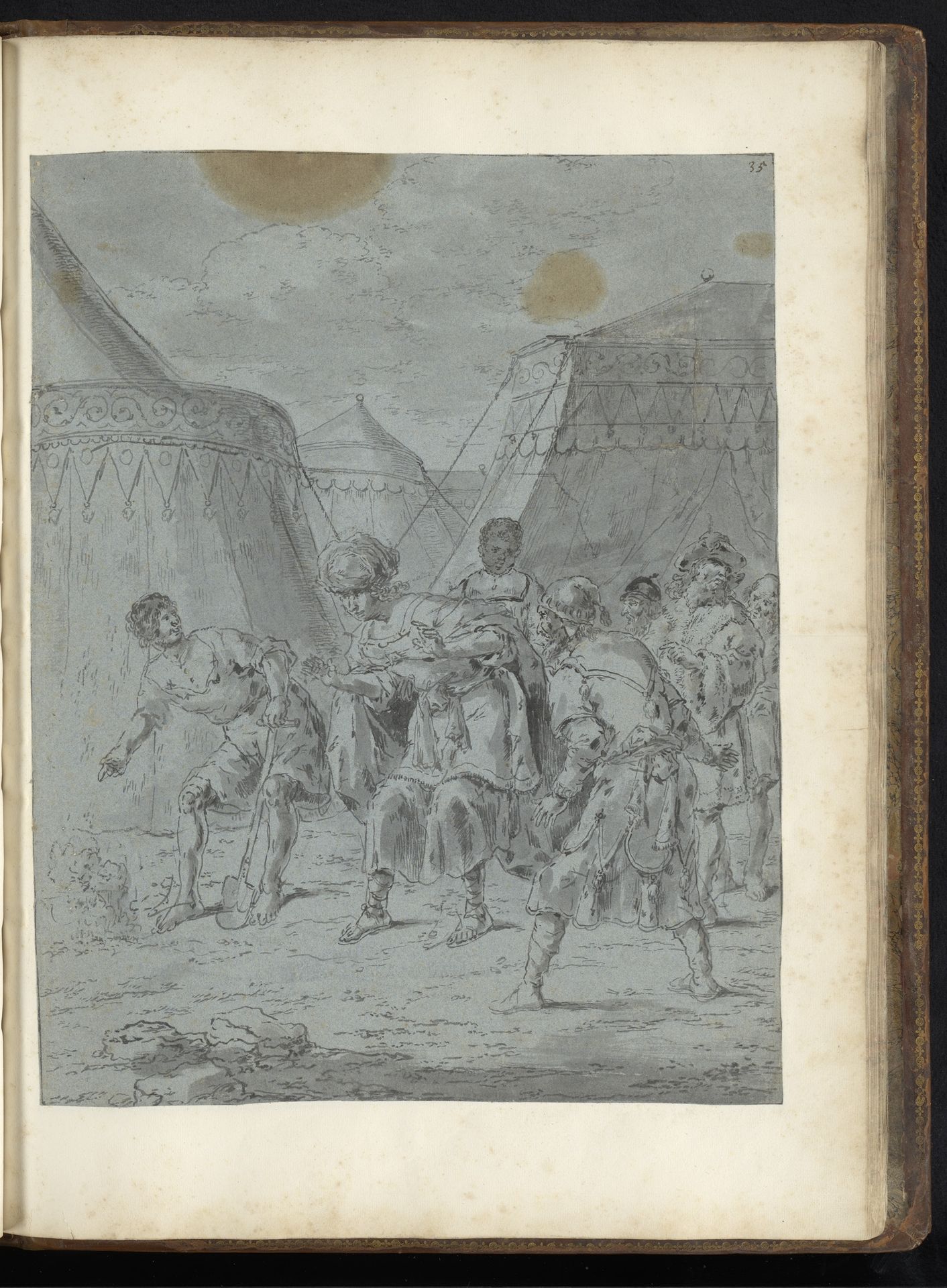 Proxenus vindt een oliebron in het kamp van Alexander de Grote by Leonaert Bramer