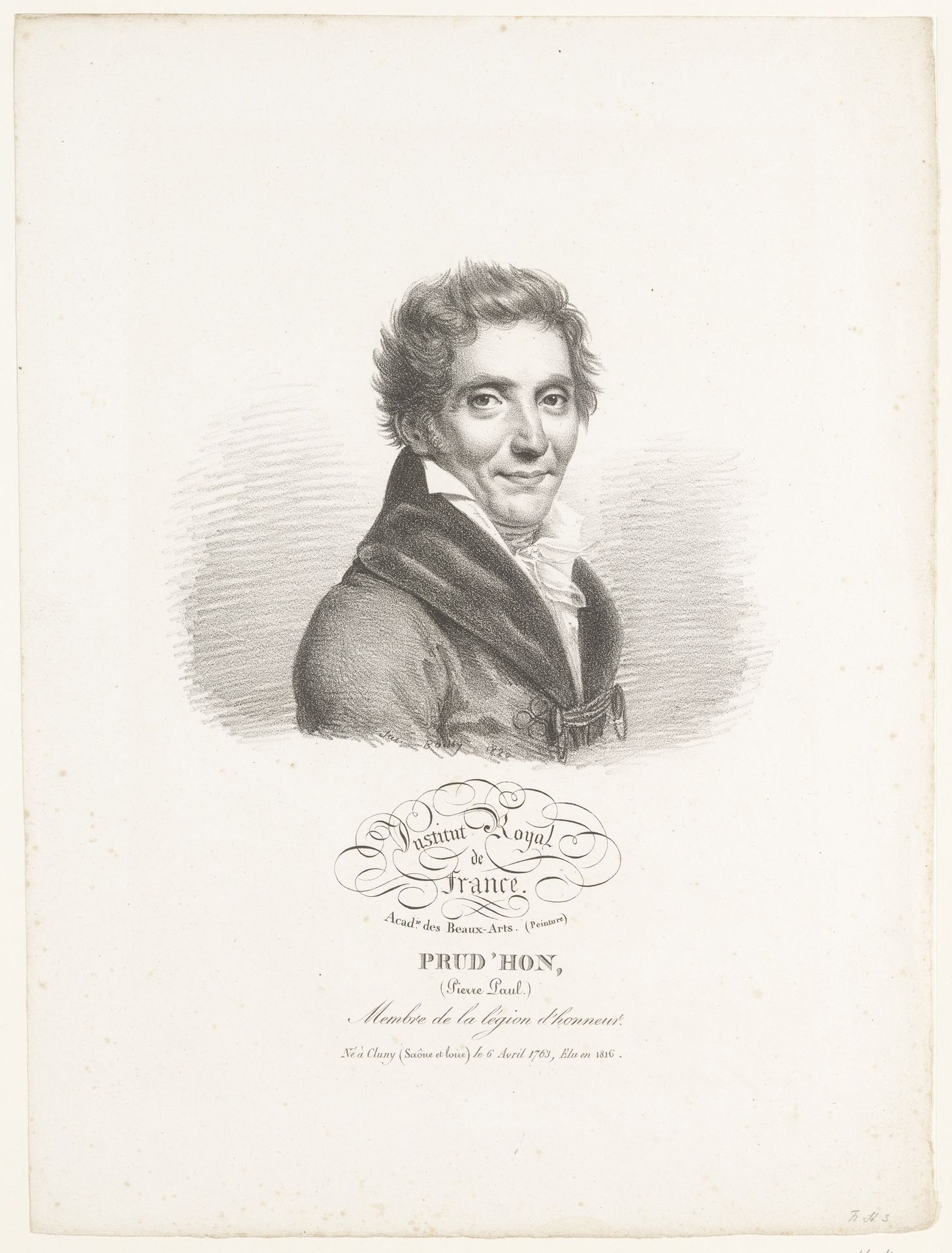 Portret van de kunstenaar Pierre Prud'hon by Julien-Léopold Boilly