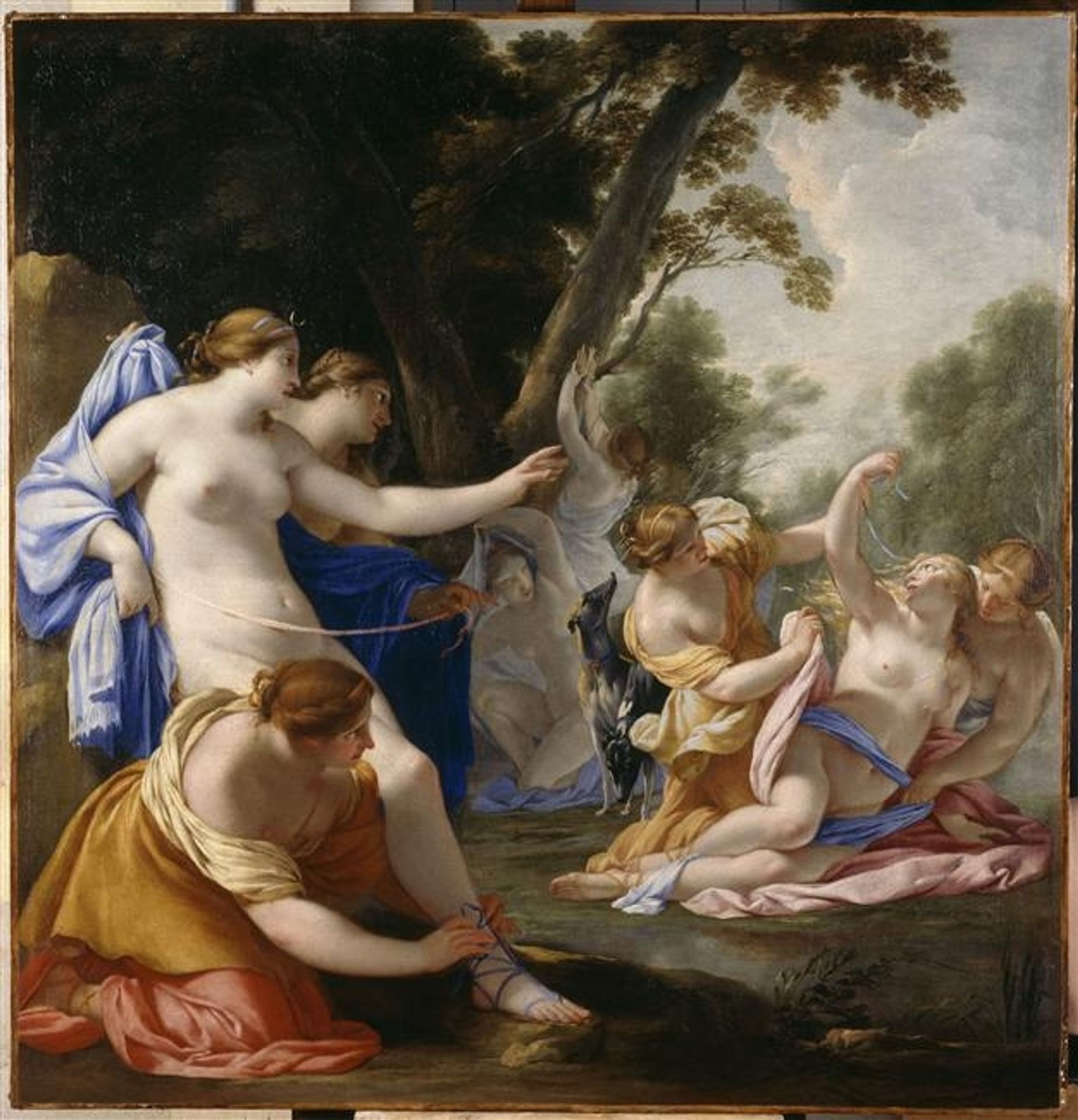 Diane découvrant la grossesse de Callisto by Eustache Le Sueur