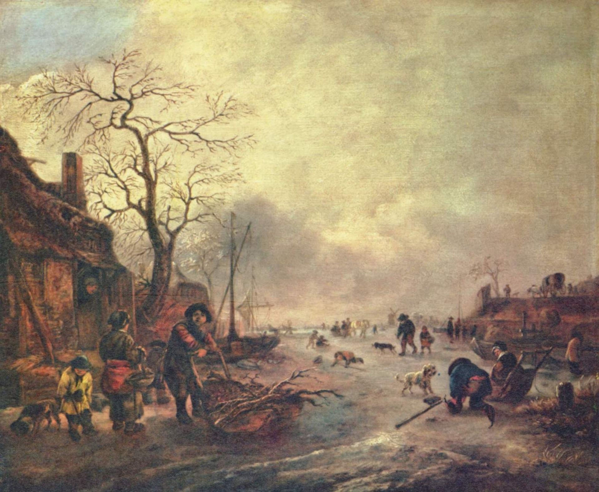 Amusement on the Ice by Isaac van Ostade