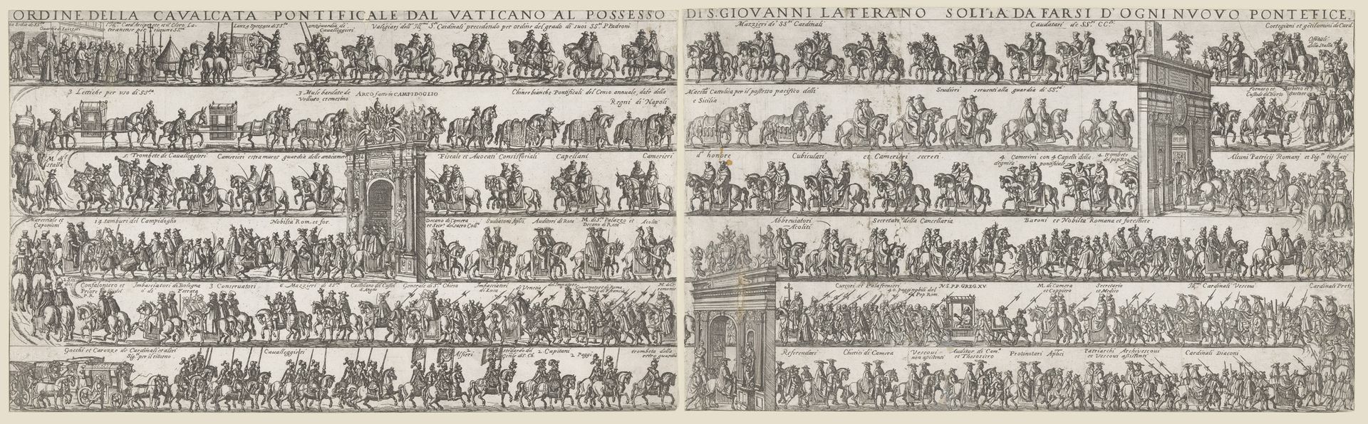 Pauselijke processie met Gregorius XV by Anonymous