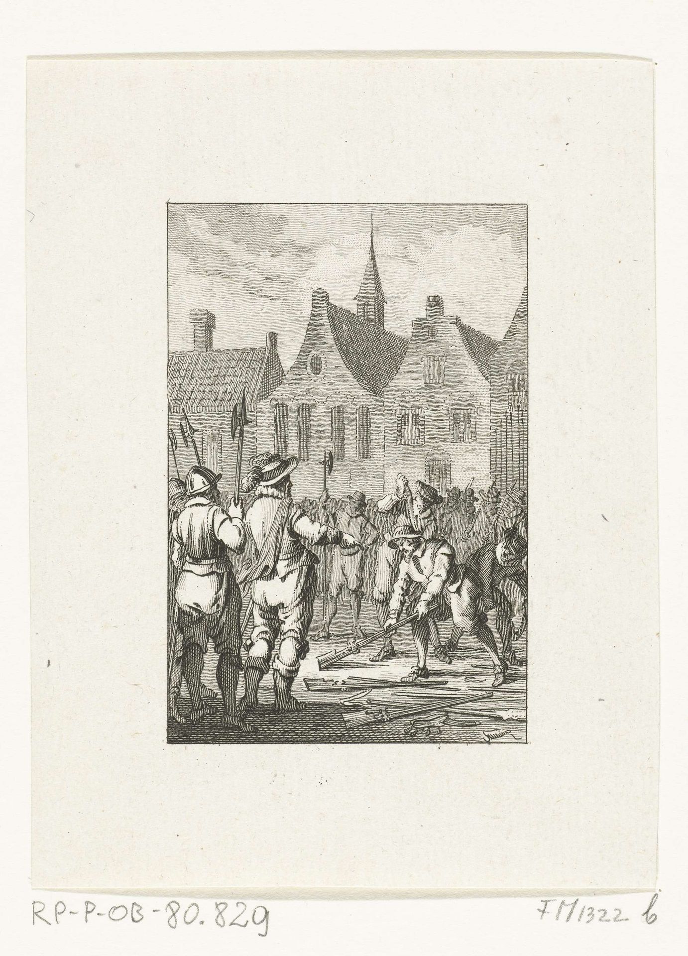 Het afdanken van de waardgelders te Utrecht, 1618 by Reinier Vinkeles