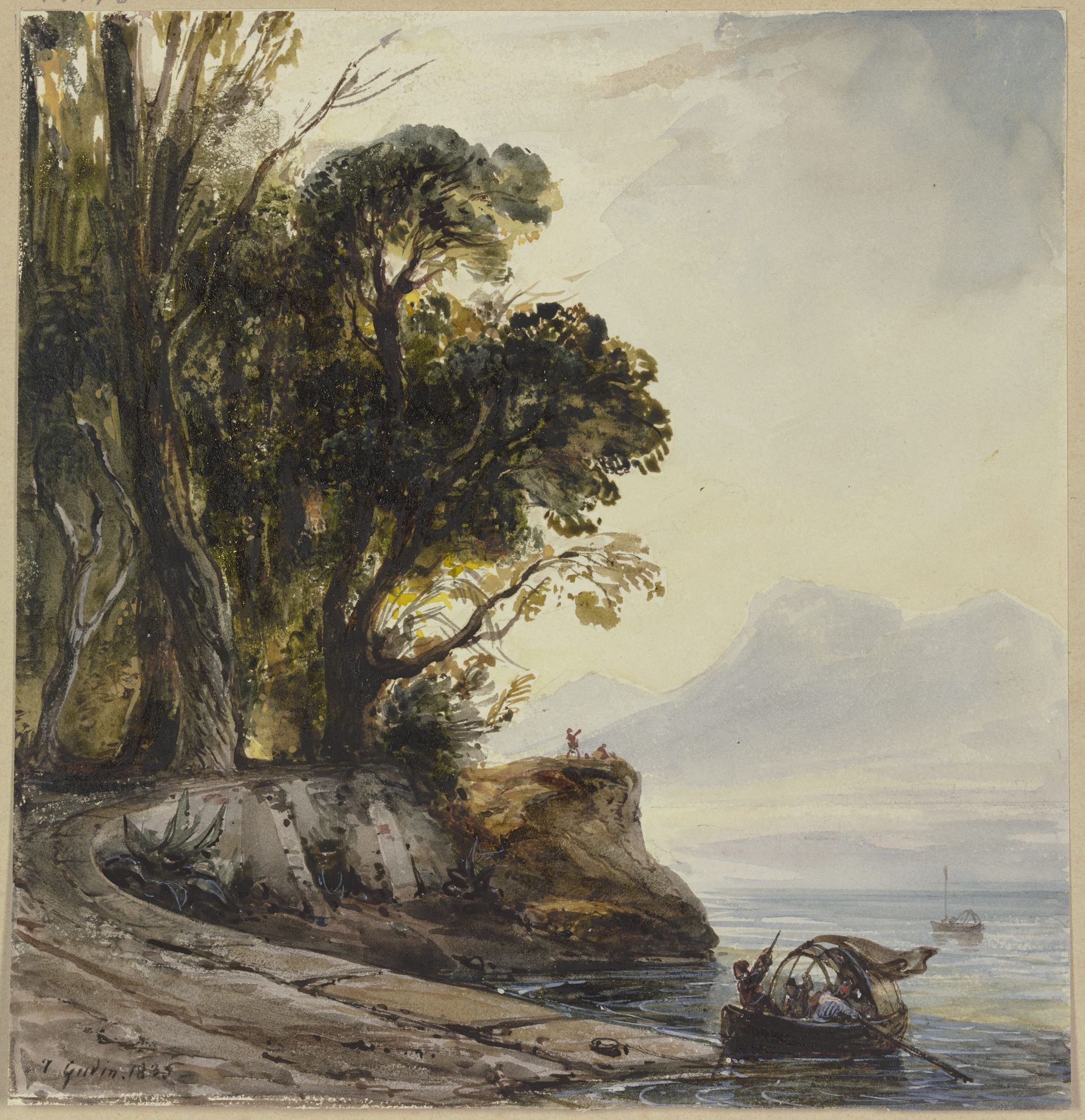 Coastal landscape by Théodore Gudin