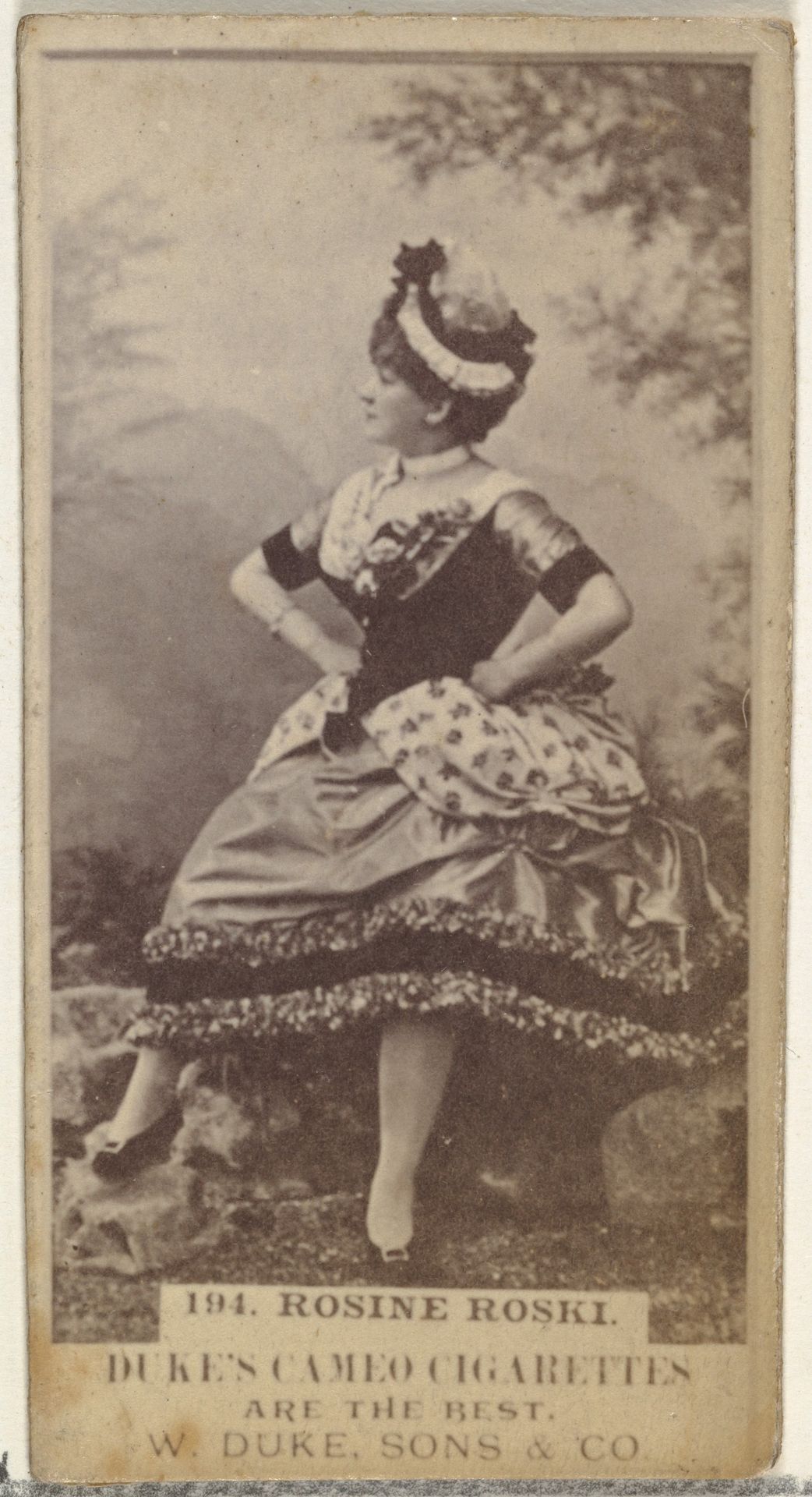 Card Number 194, Rosine Roski, from the Actors and Actresses series (N145-5) issued by Duke Sons & Co. to promote Cameo Cigarettes by W. Duke, Sons & Co.