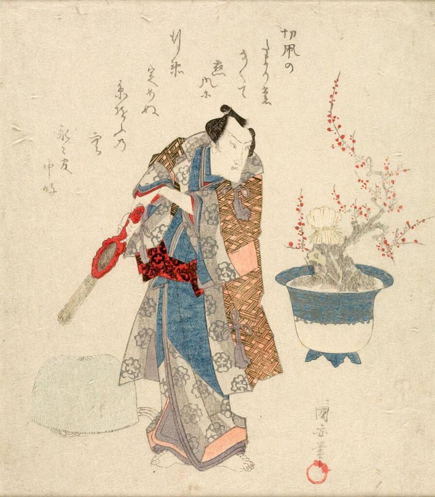 Actor Bando Mitsugoro as a Komuso by Utagawa Kuniyasu