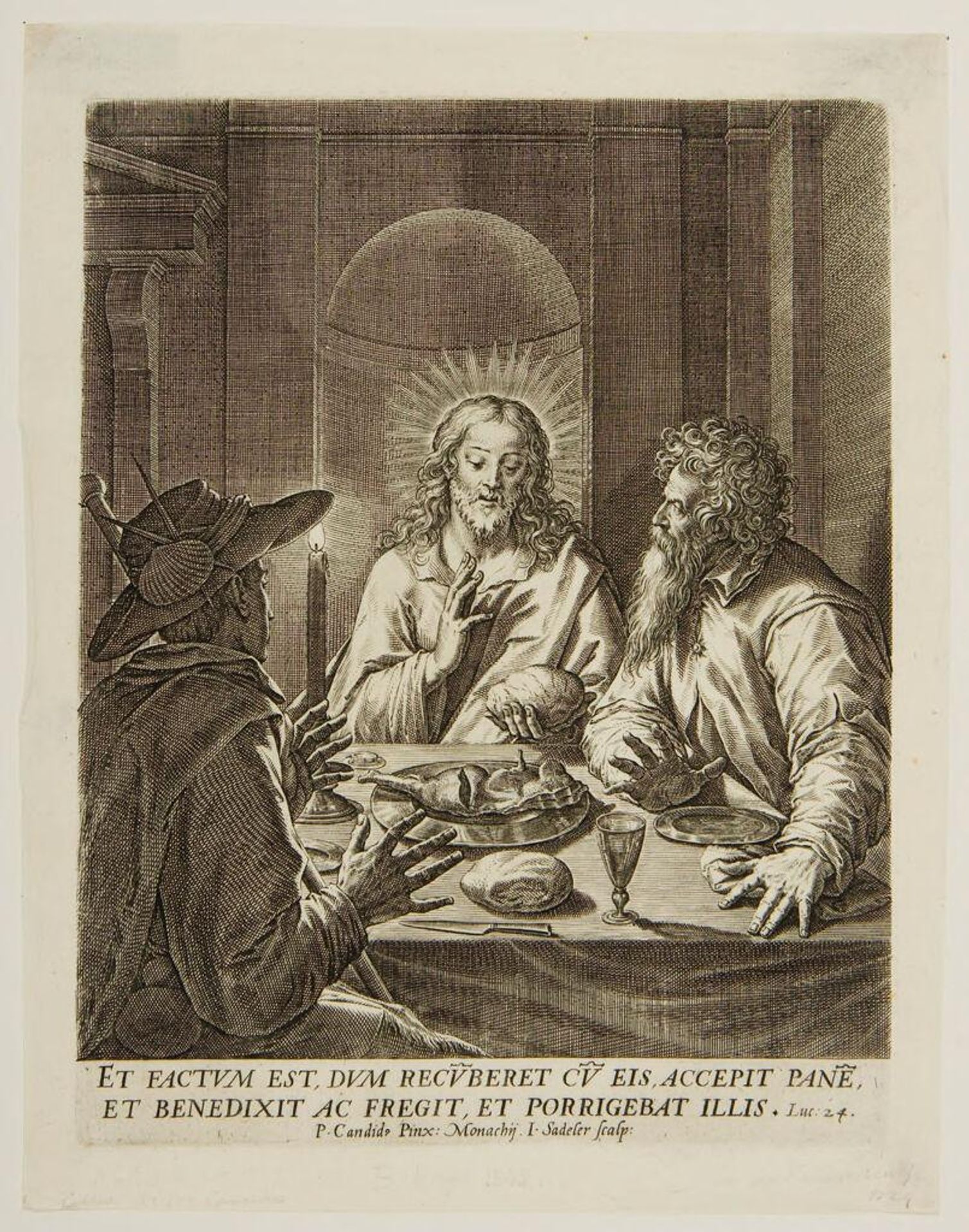 Christ at Emmaus by Johann Sadeler I