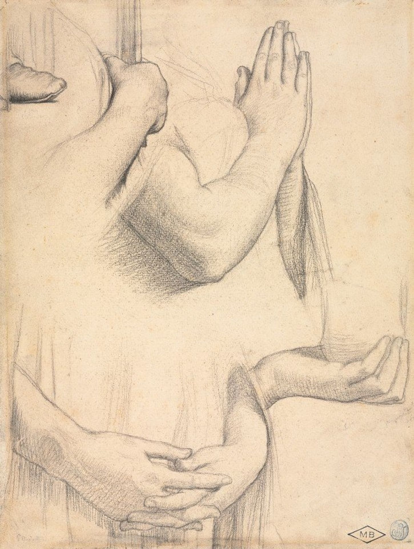 Study of Hands by Jean Auguste Dominique Ingres