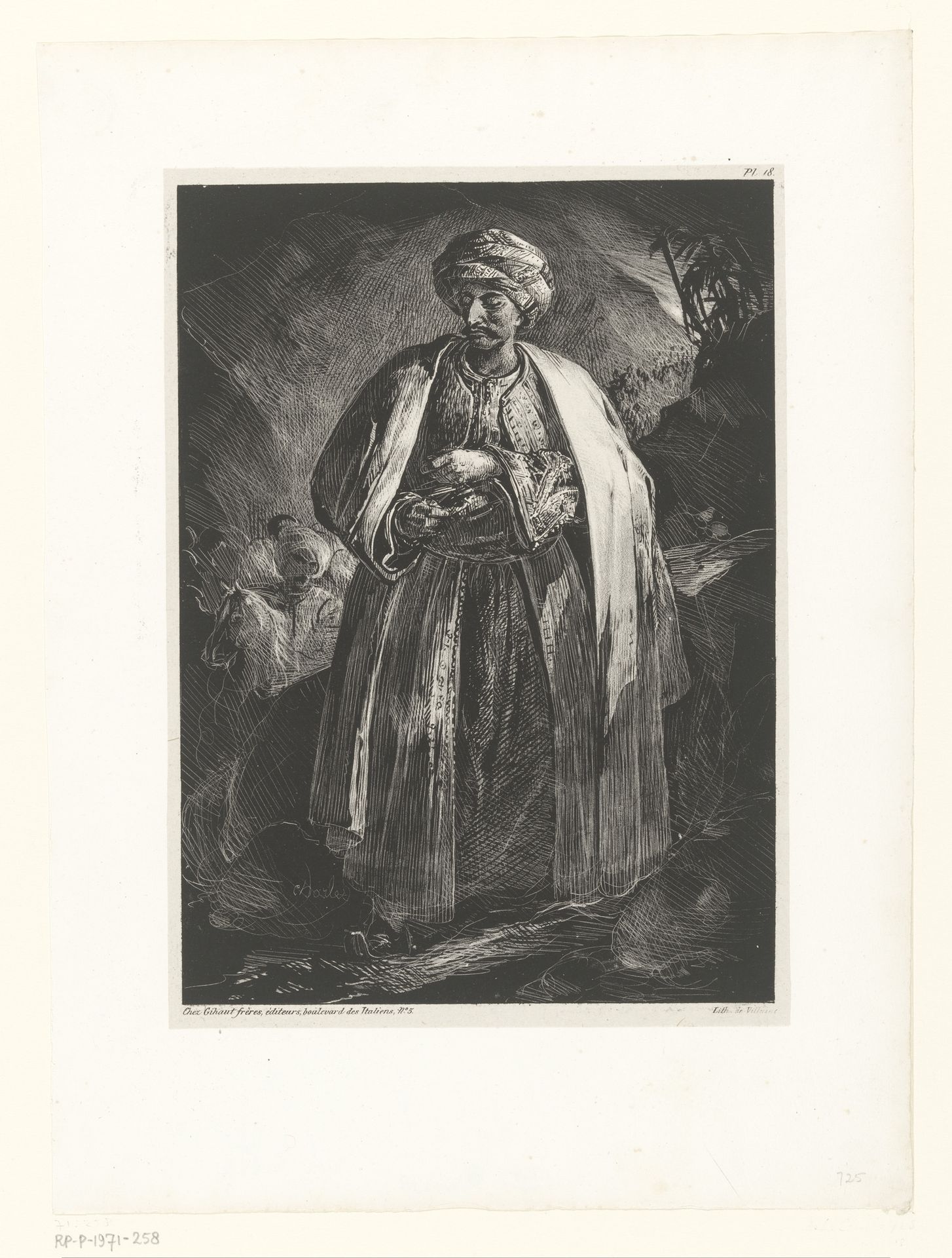 Staande Turkse man by Nicolas Toussaint Charlet