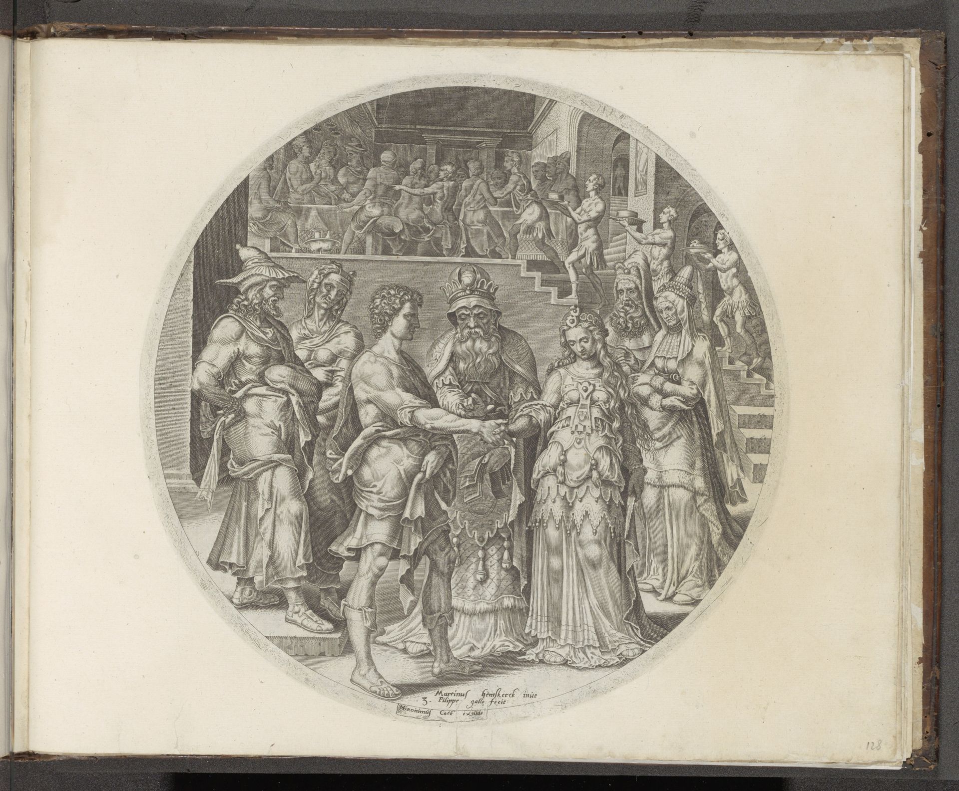 Huwelijk van Simson met de Filistijnse vrouw by Philips Galle