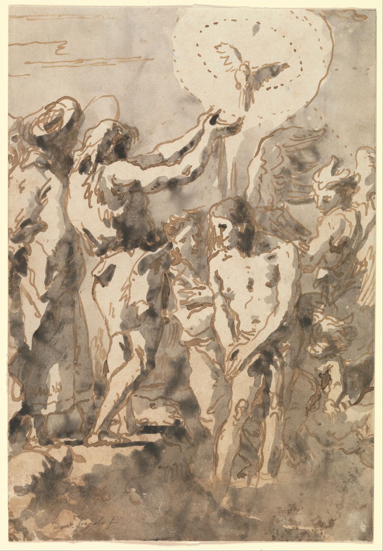 The Baptism of Christ (with Saint John, Without his Cross, in Profile to the Right) by Giovanni Domenico Tiepolo