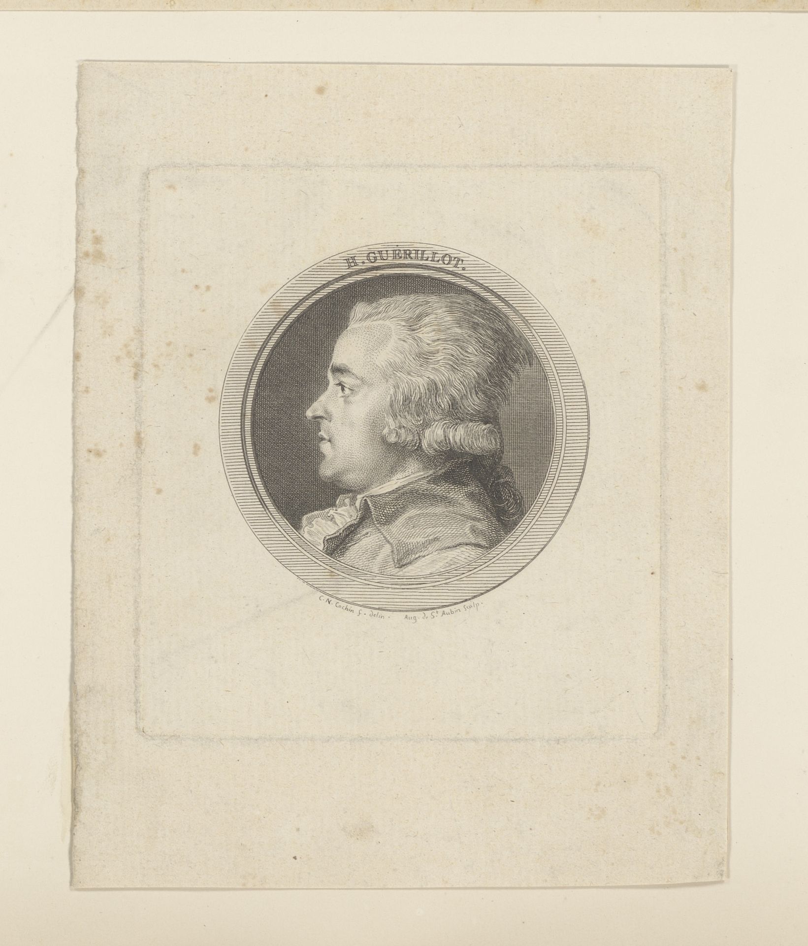 Portret van Henri Guérillot by Augustin de Saint-Aubin
