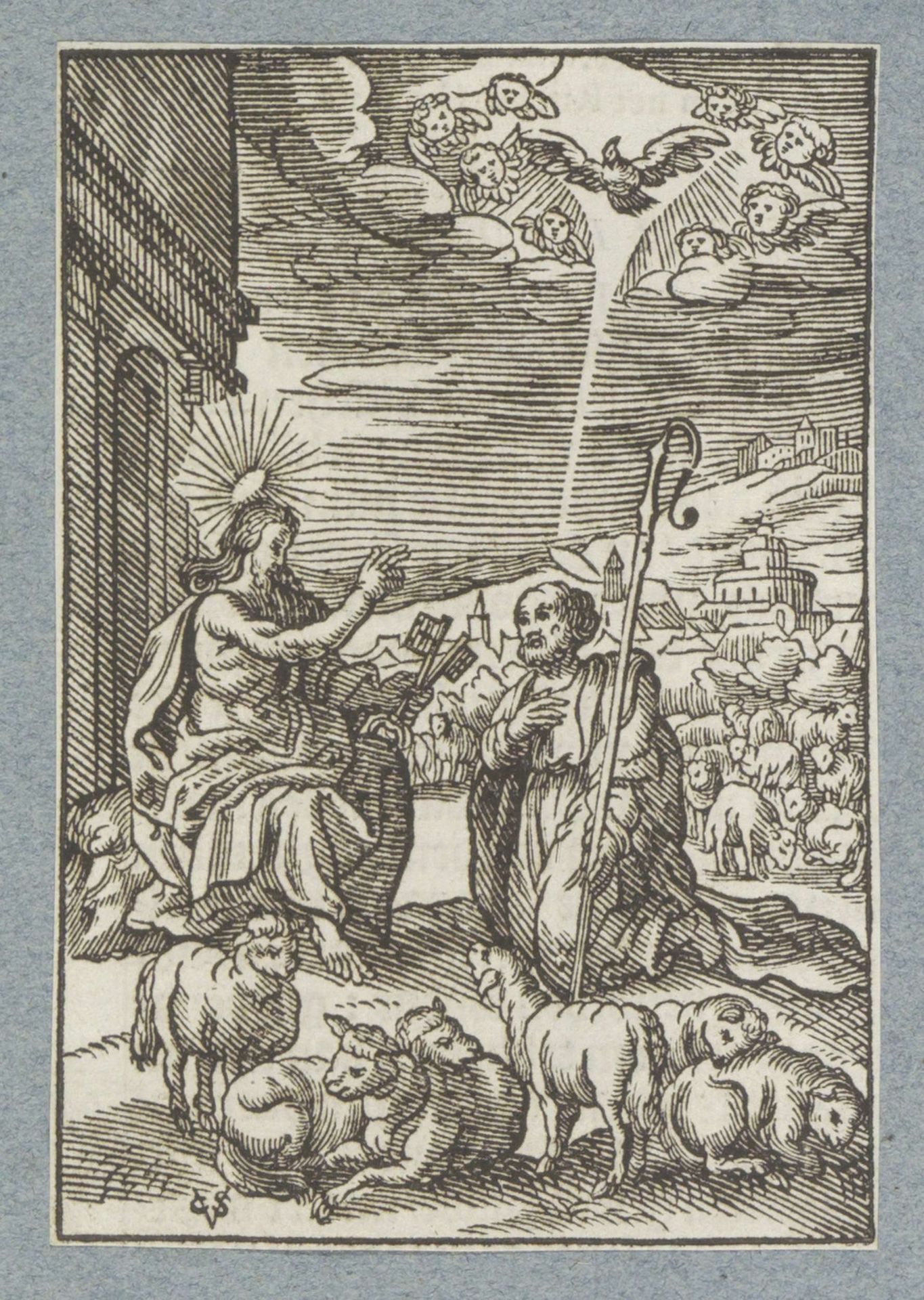 Christus geeft de sleutels van de hemel aan Petrus by Christoffel van (II) Sichem