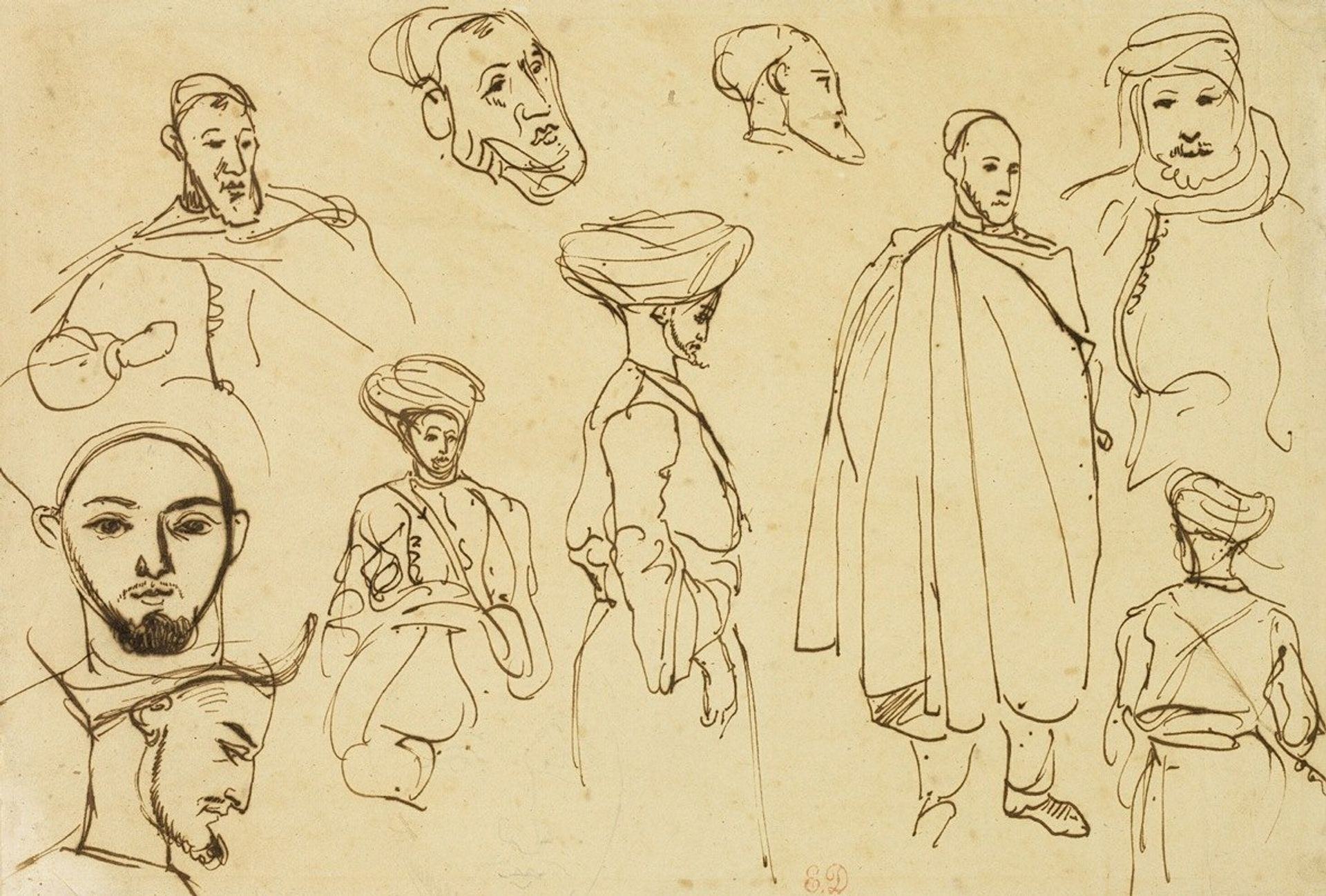 Sketches of Algerian Men by Eugène Delacroix