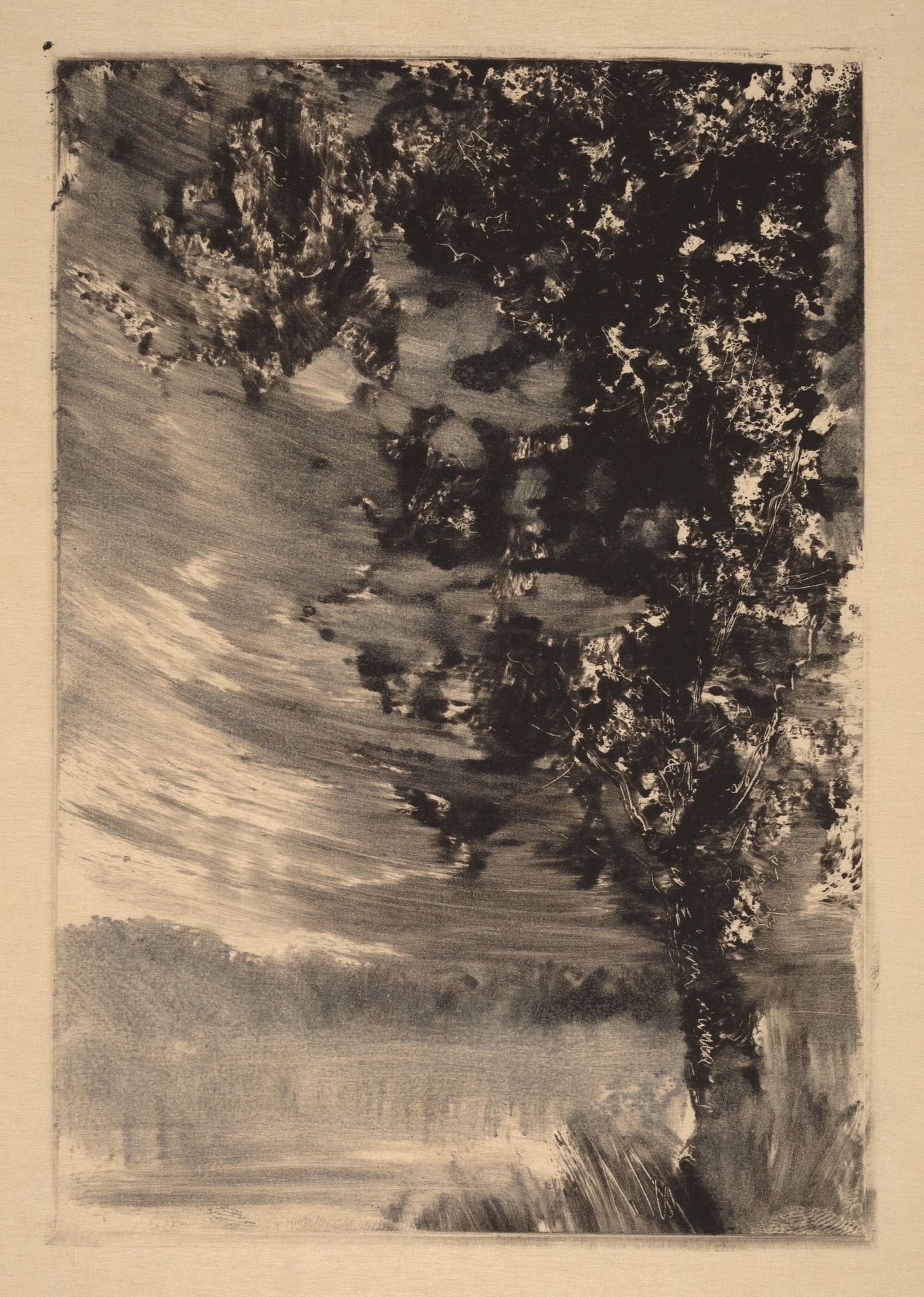 Moonlit Landscape with Tree at the Right by William Fowler Hopson
