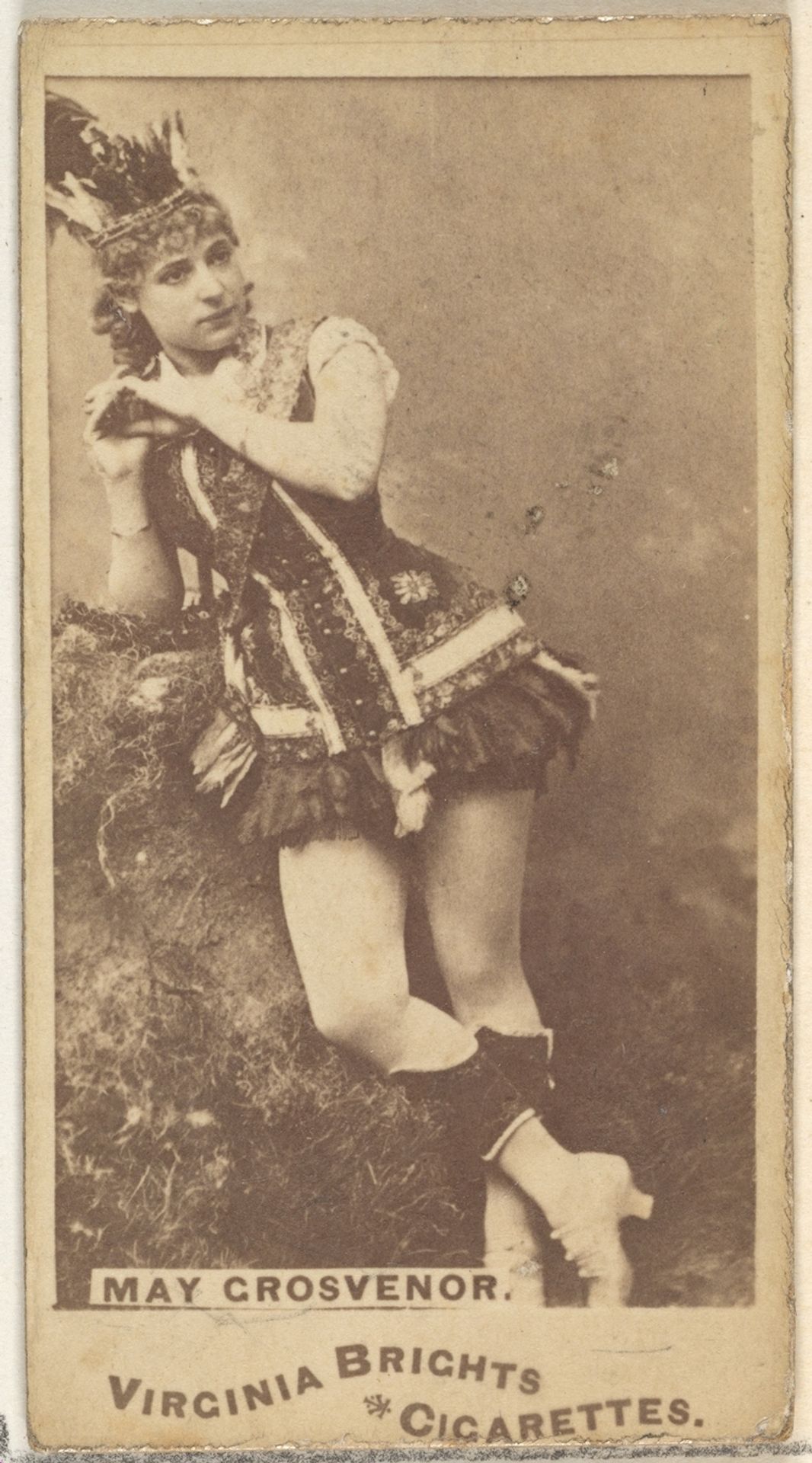May Grosvernor, from the Actors and Actresses series (N45, Type 1) for Virginia Brights Cigarettes by Allen & Ginter