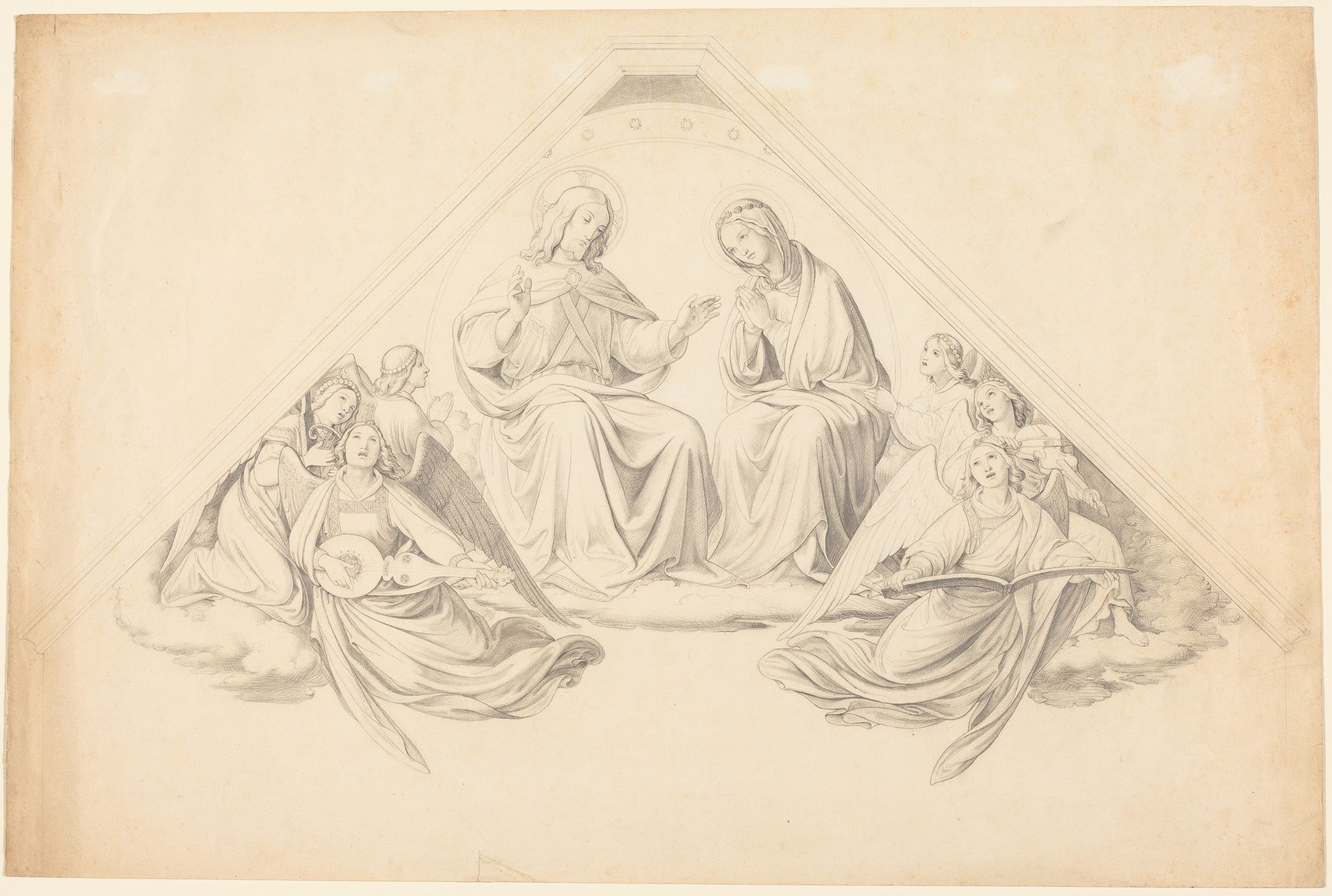 Christ and the Virgin with Music-Making Angels by Johann Friedrich Overbeck