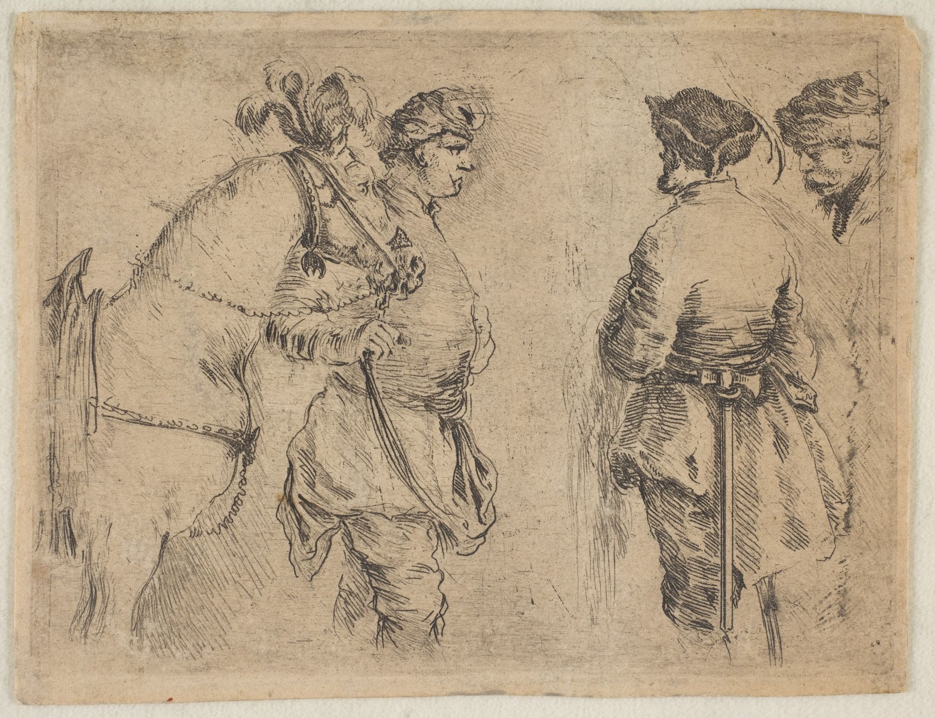 A Pole Holding a Horse by the Bridle by Stefano della Bella
