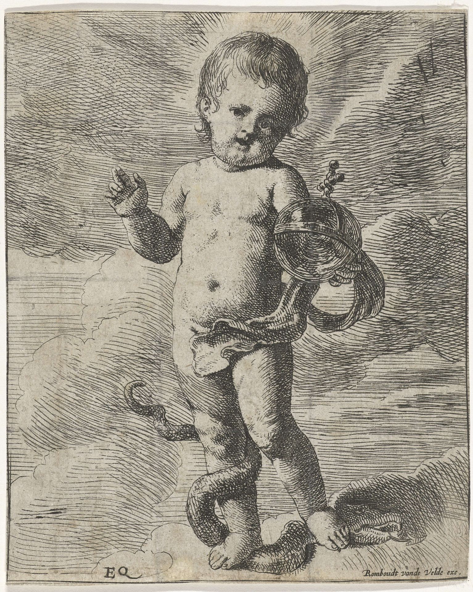 Zegenend Christuskind by Erasmus Quellinus