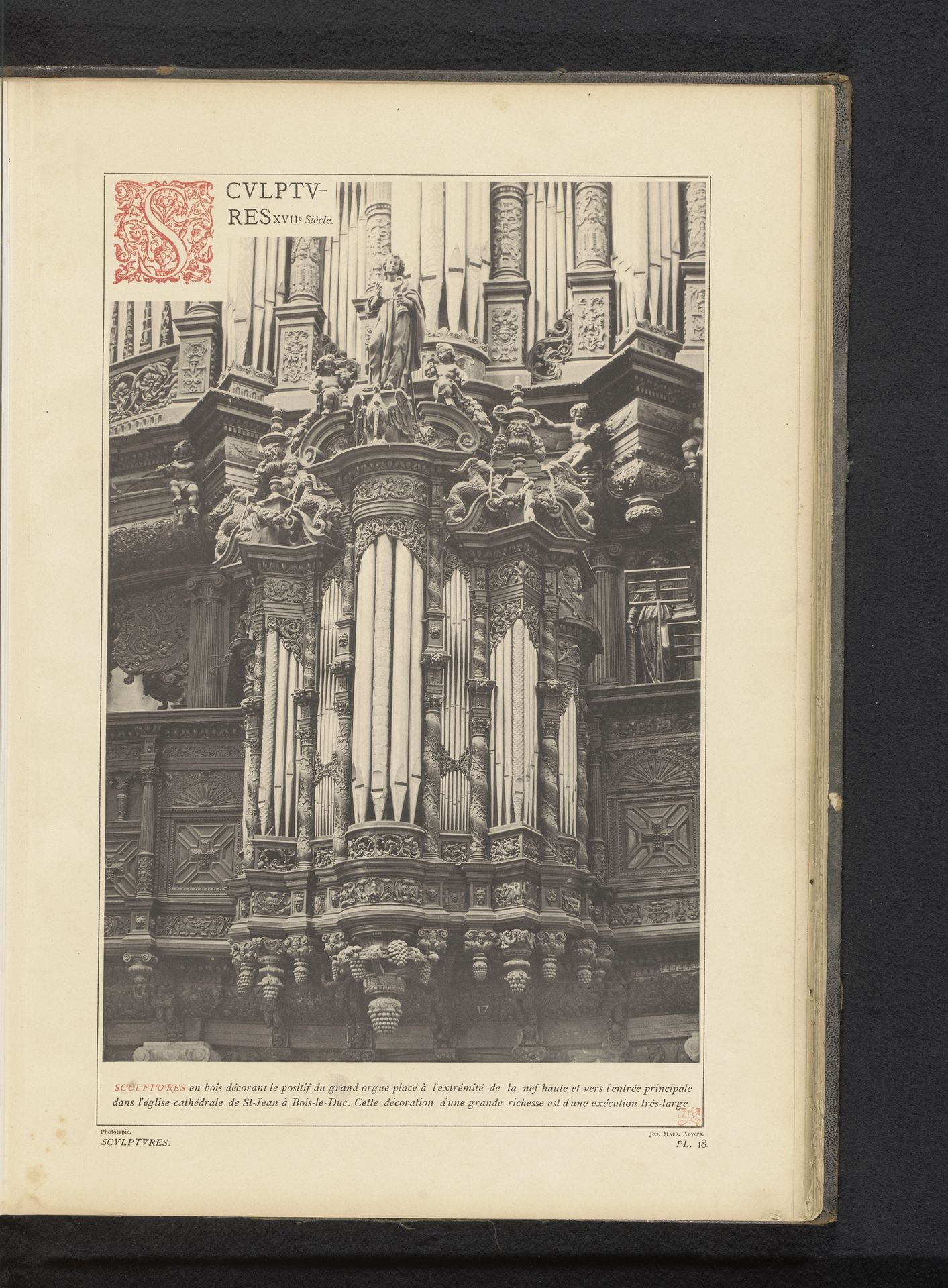 Houten sculptuur op het orgel in de Sint-Janskathedraal te Den Bosch by Anonymous