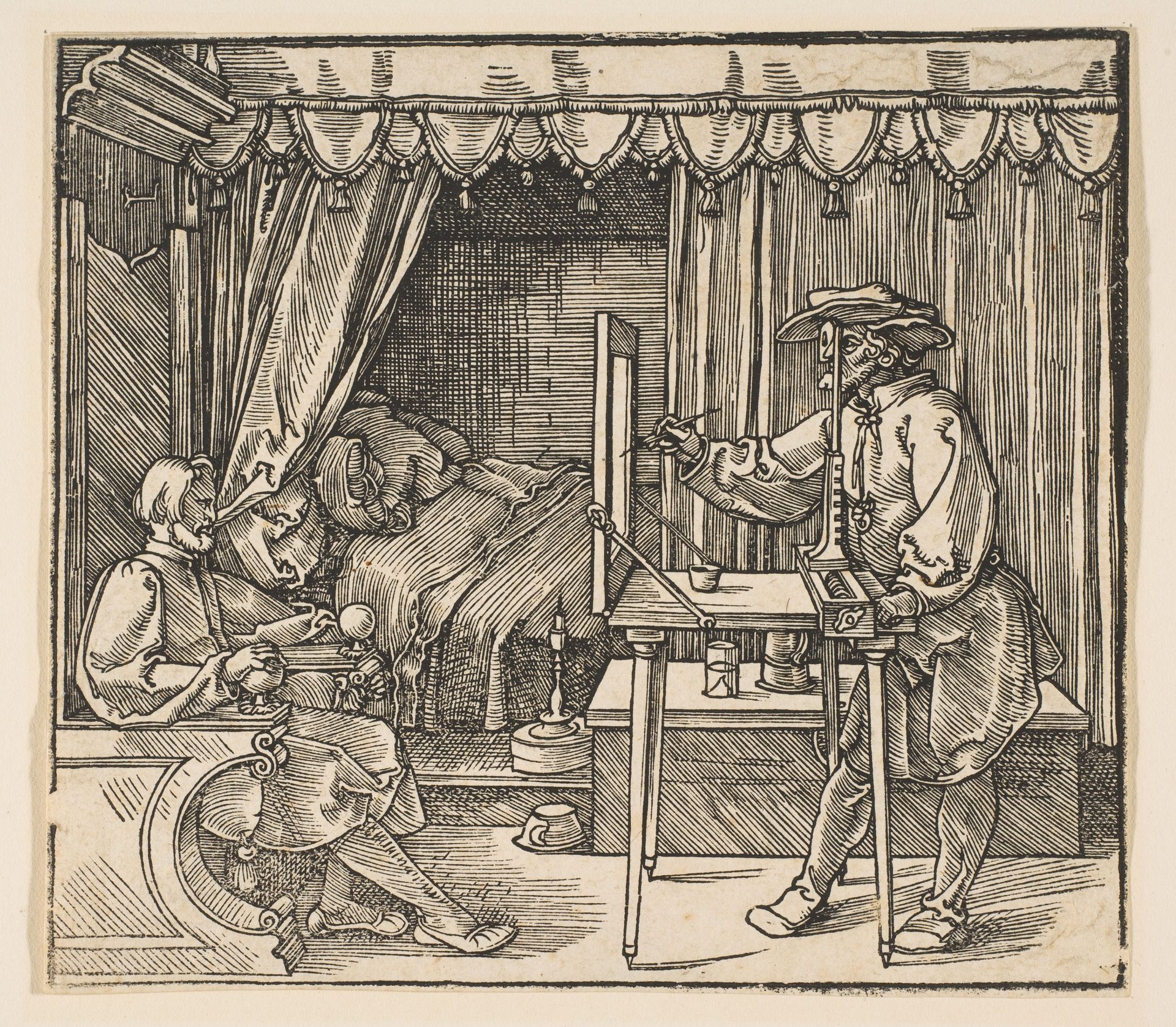 Artist Drawing a Portrait of a Man by Albrecht Durer