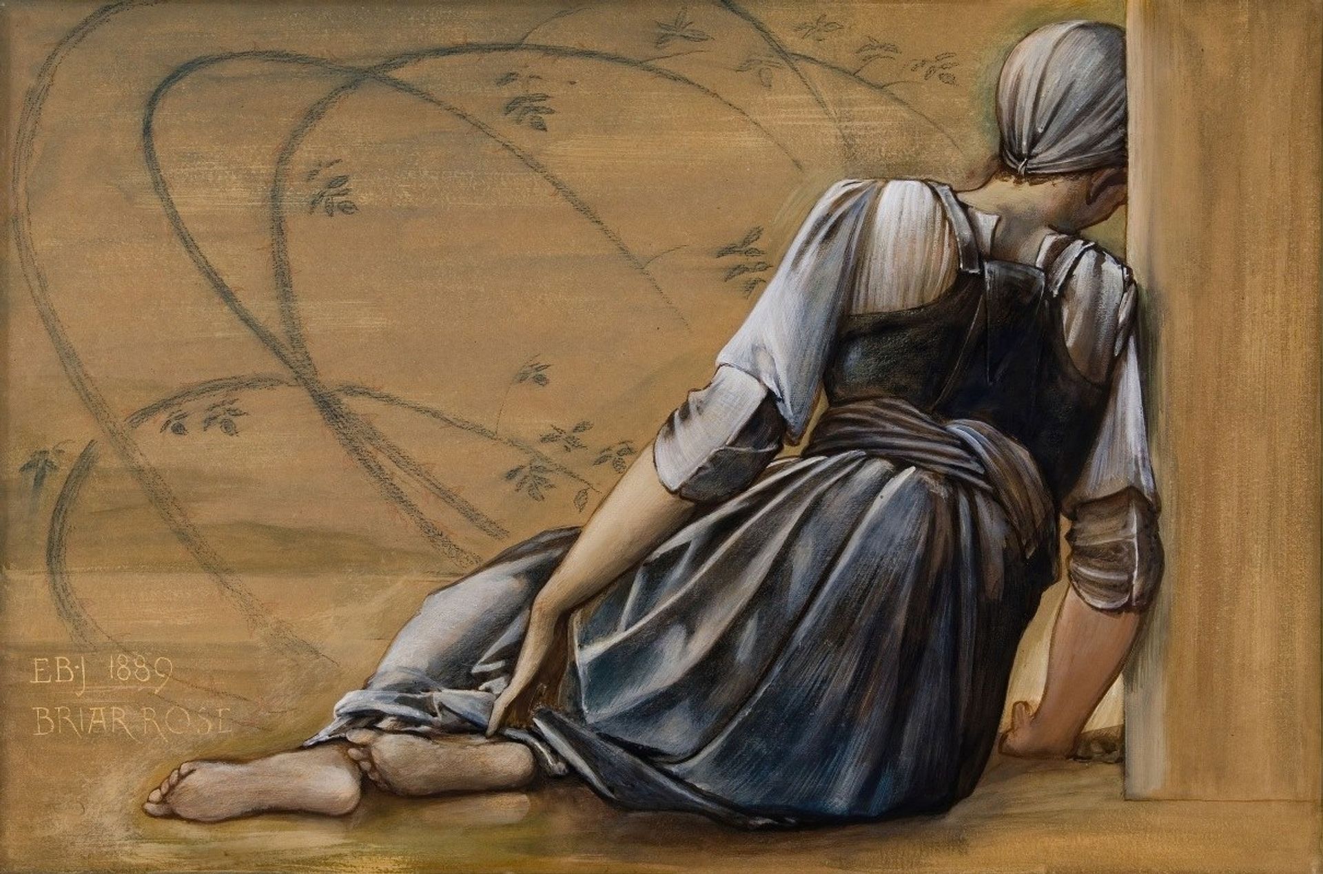 The Briar Rose Series – Study for ‘The Garden Court’ II by Edward Burne-Jones