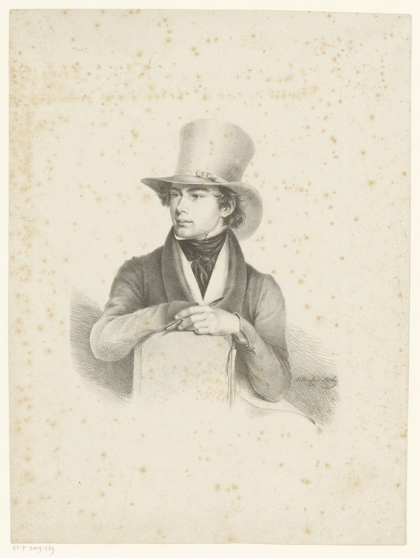 Portret van een kunstenaar met hoge hoed Karl Franz Emanuel Haunold by Feltschen