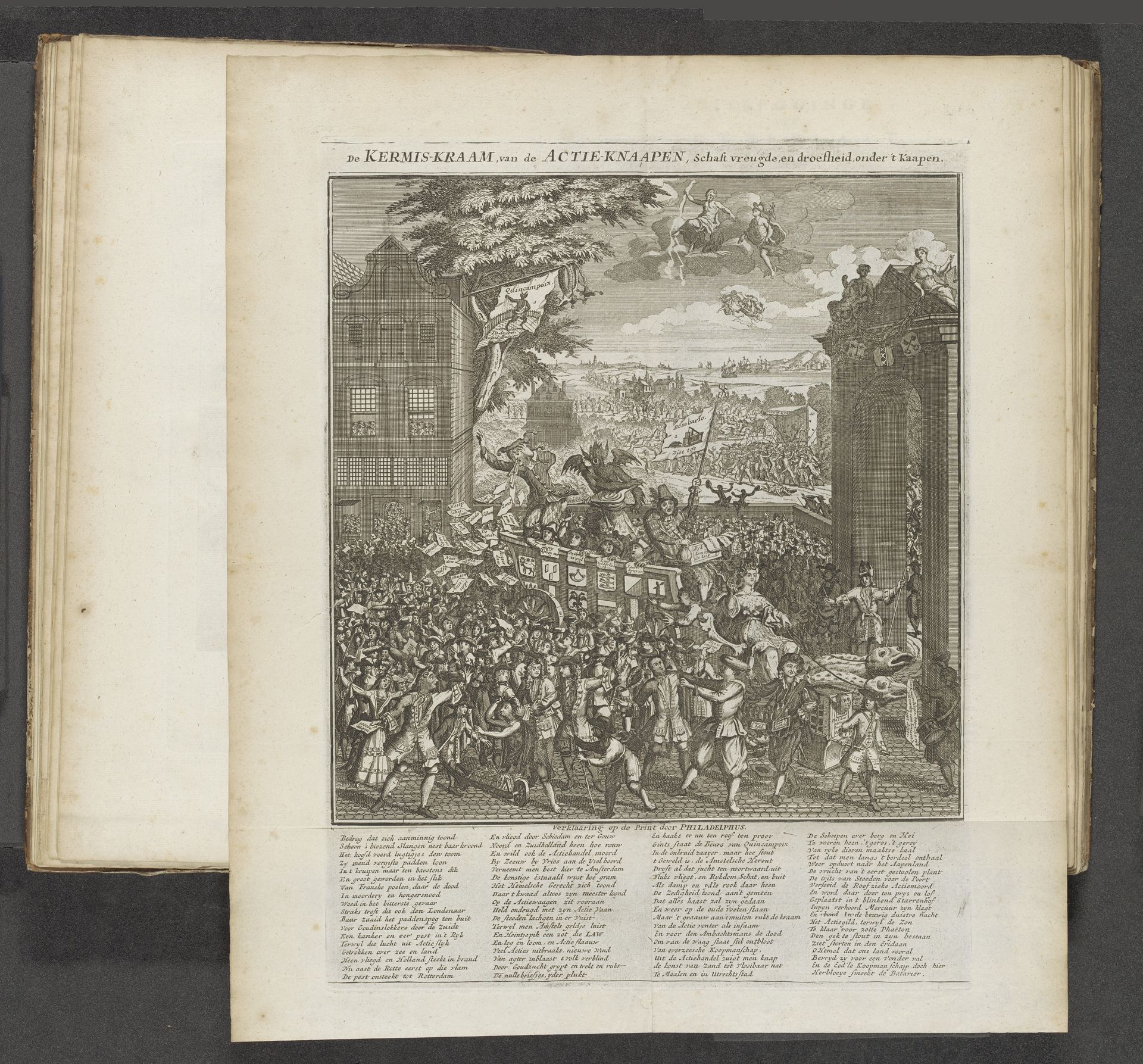 De kermiskraam van de actiehandelaars, 1720 by Anonymous