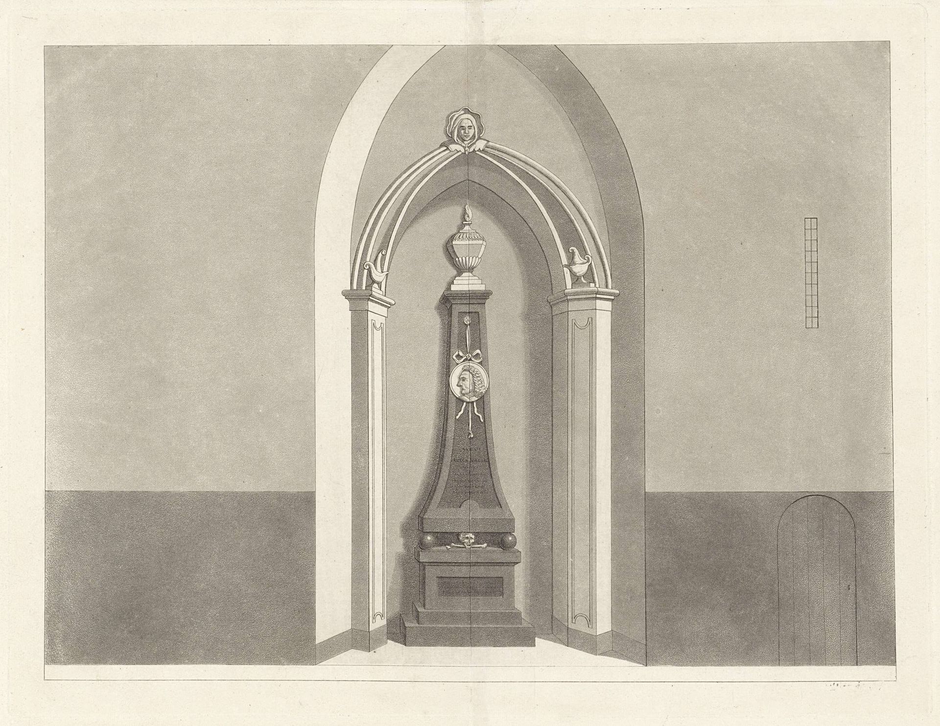 Grafmonument voor Anthony van Leeuwenhoek by Johannes Cornelis Zürcher