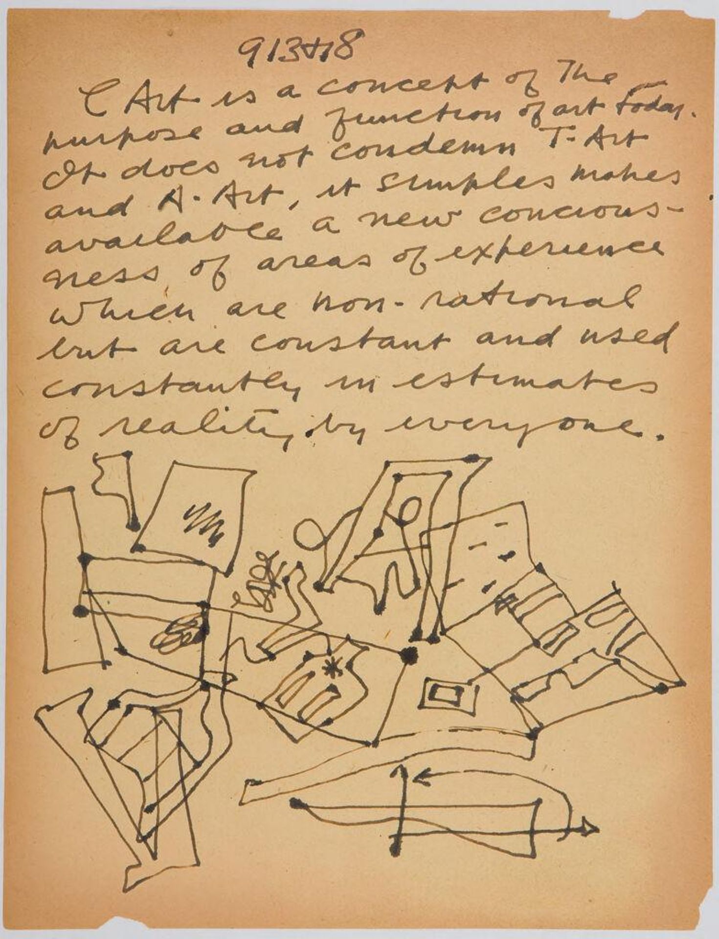 Art Theory Text with Sketch by Stuart Davis