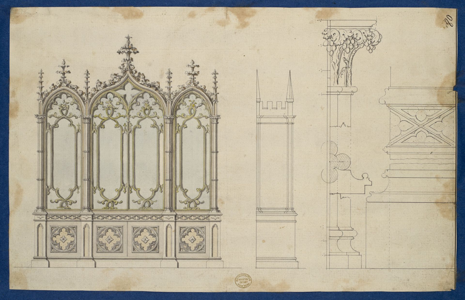 Gothic Bookcase, from Chippendale Drawings, Vol. II by Thomas Chippendale