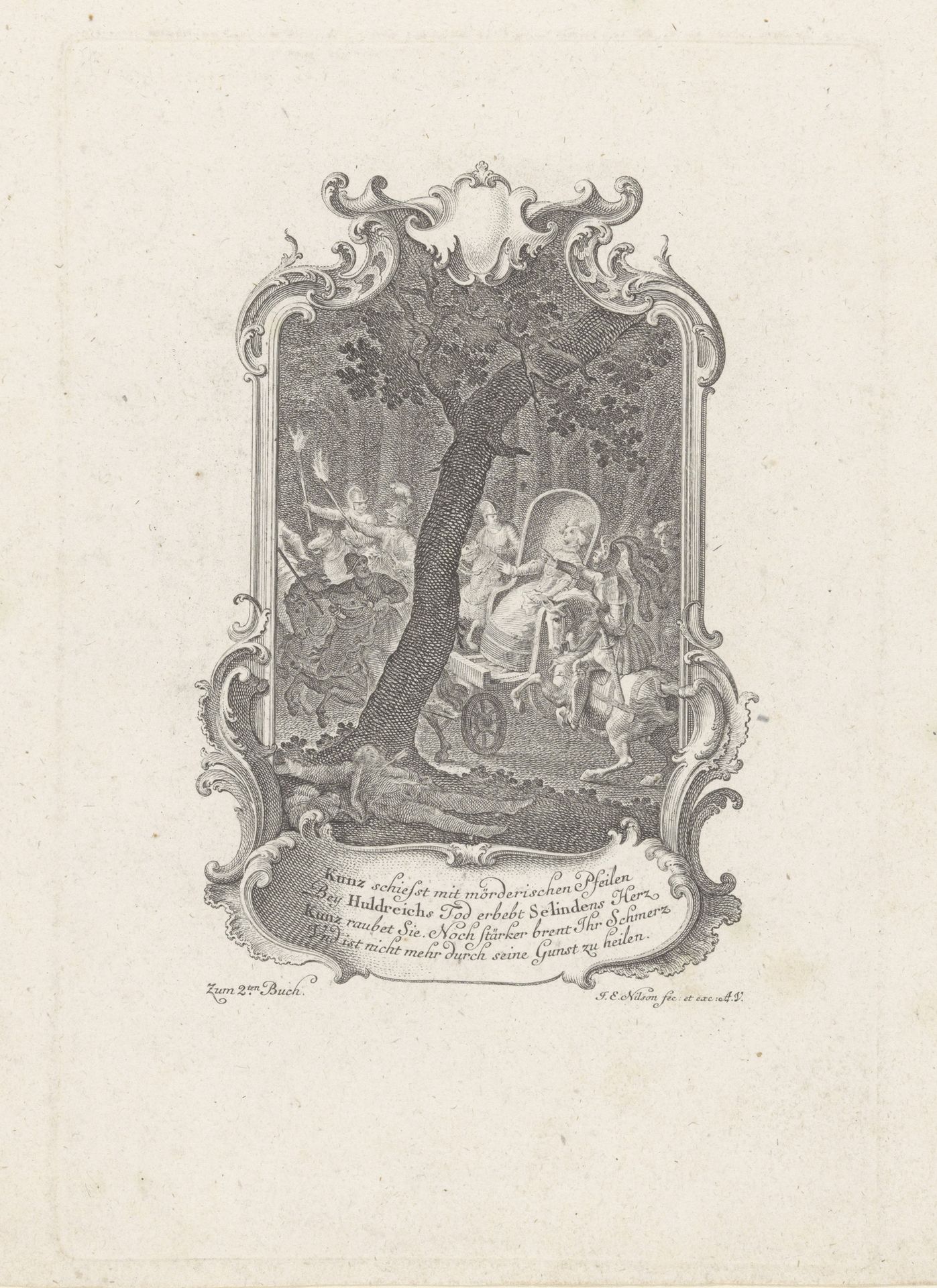 Kunz vermoordt Huldreich by Johann Esaias Nilson