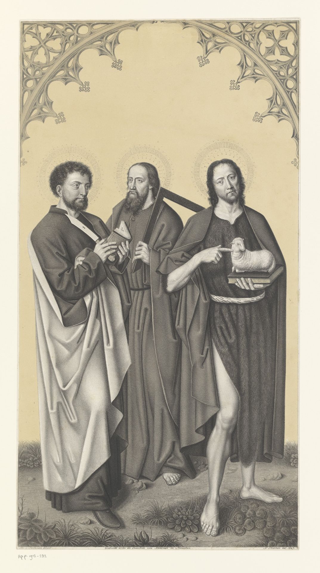 Heilige Bartolomeüs, Thomas en Johannes de Doper by Johann Nepomuk Strixner