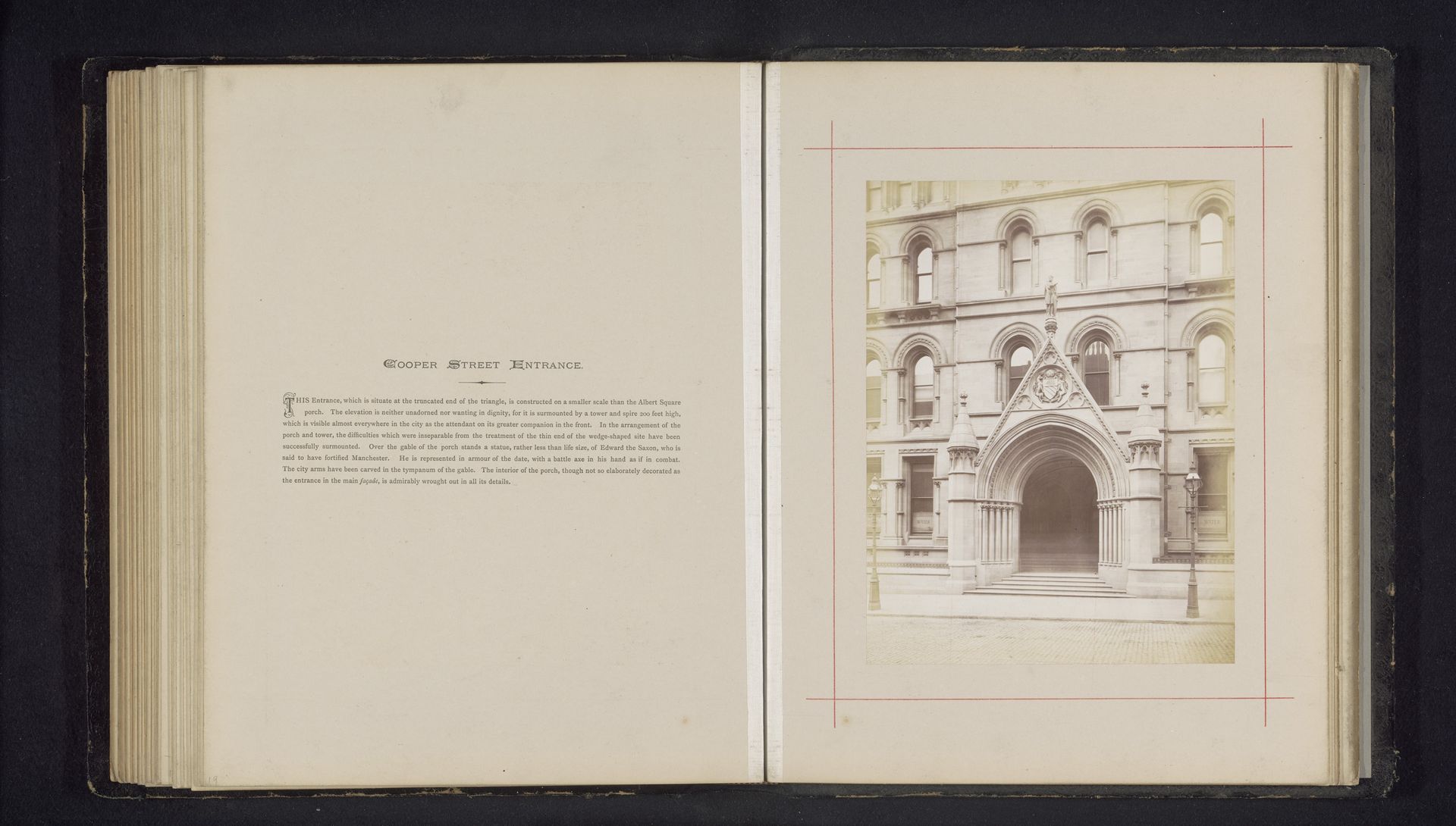 Toegangsportaal van het Stadhuis van Manchester by J. McLeod