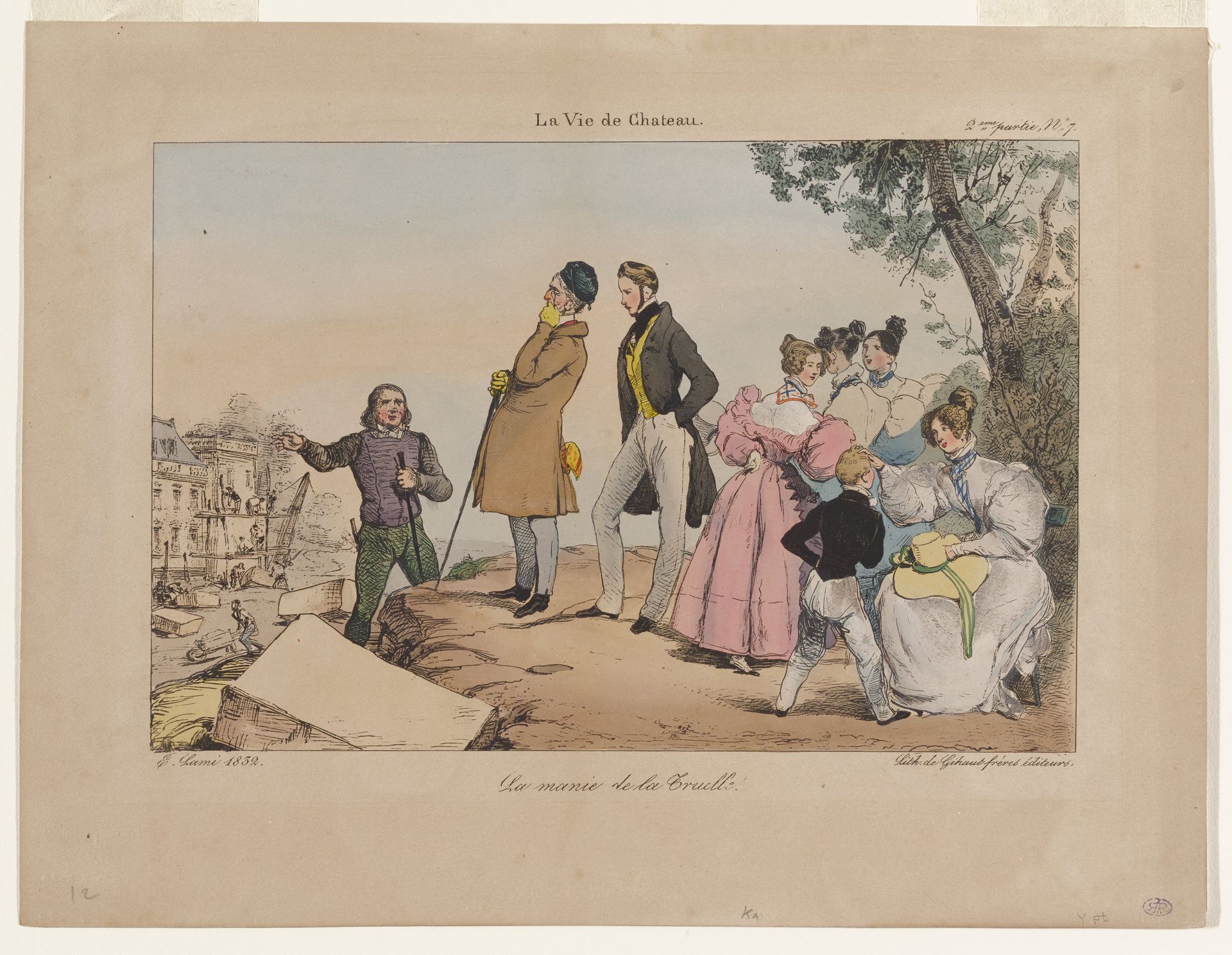 Caricature. No. 7. 2eme Partie. Les manie de la Truelle. by Eugène-Louis Lami