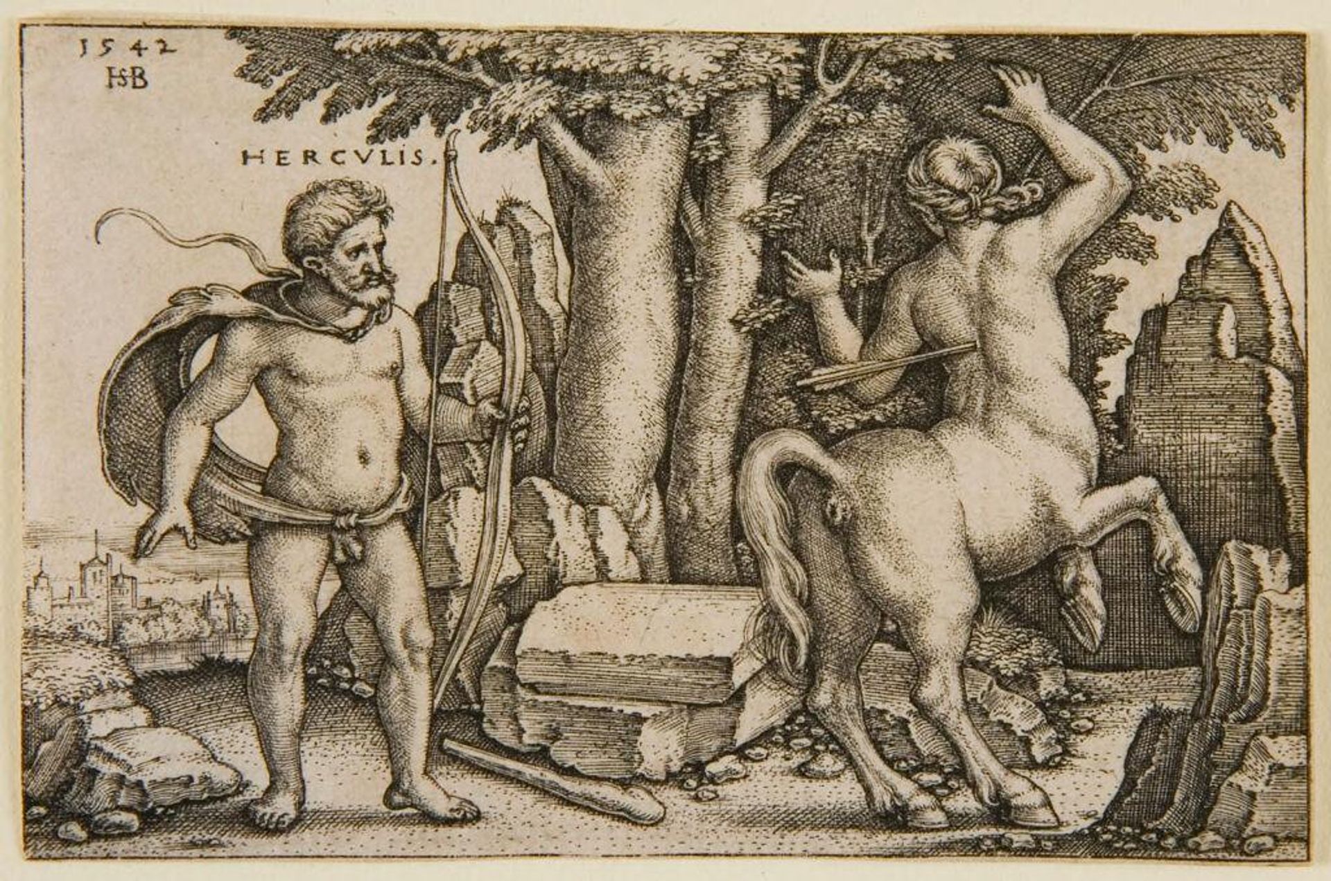 Hercules and Nessus by Sebald Beham