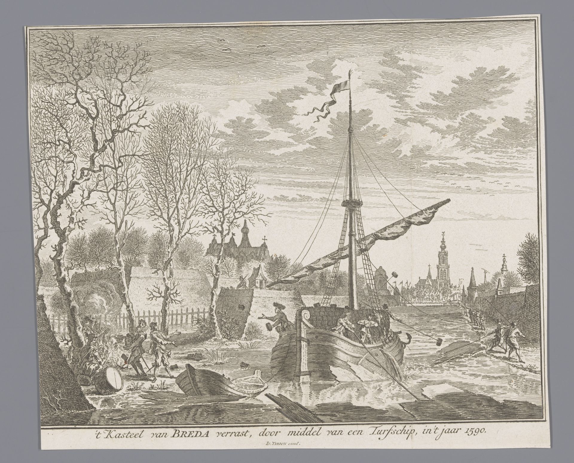 Turfschip van Breda, 1590 by Simon Fokke