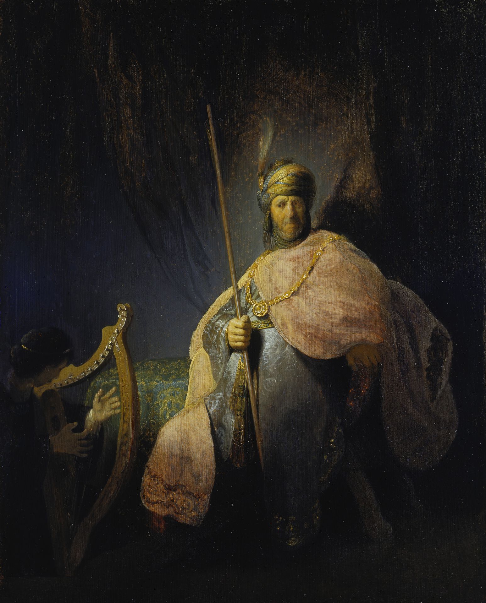 David Playing The Harp To Saul by Rembrandt van Rijn