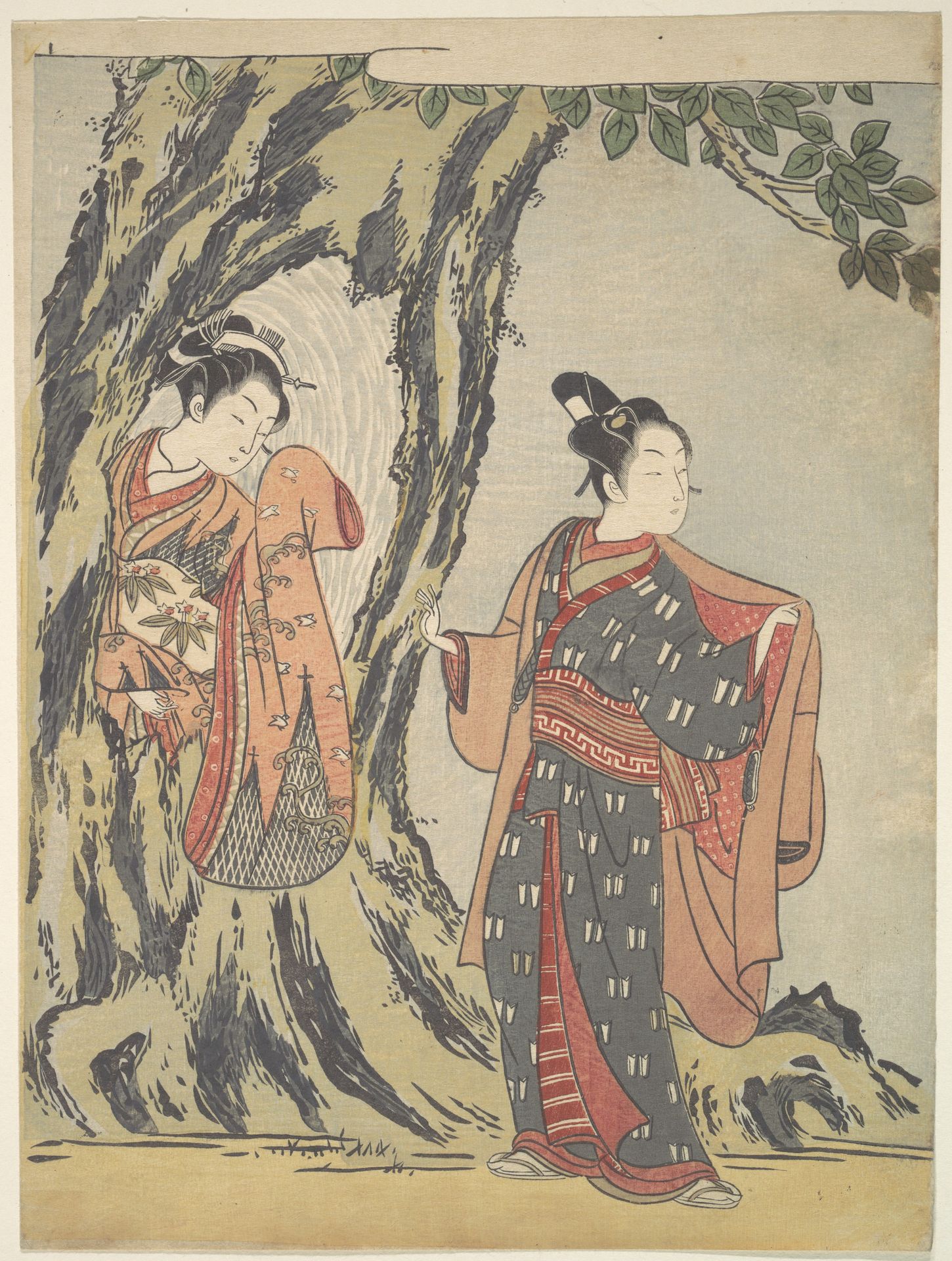 Two Young People by Suzuki Harunobu 鈴木春信