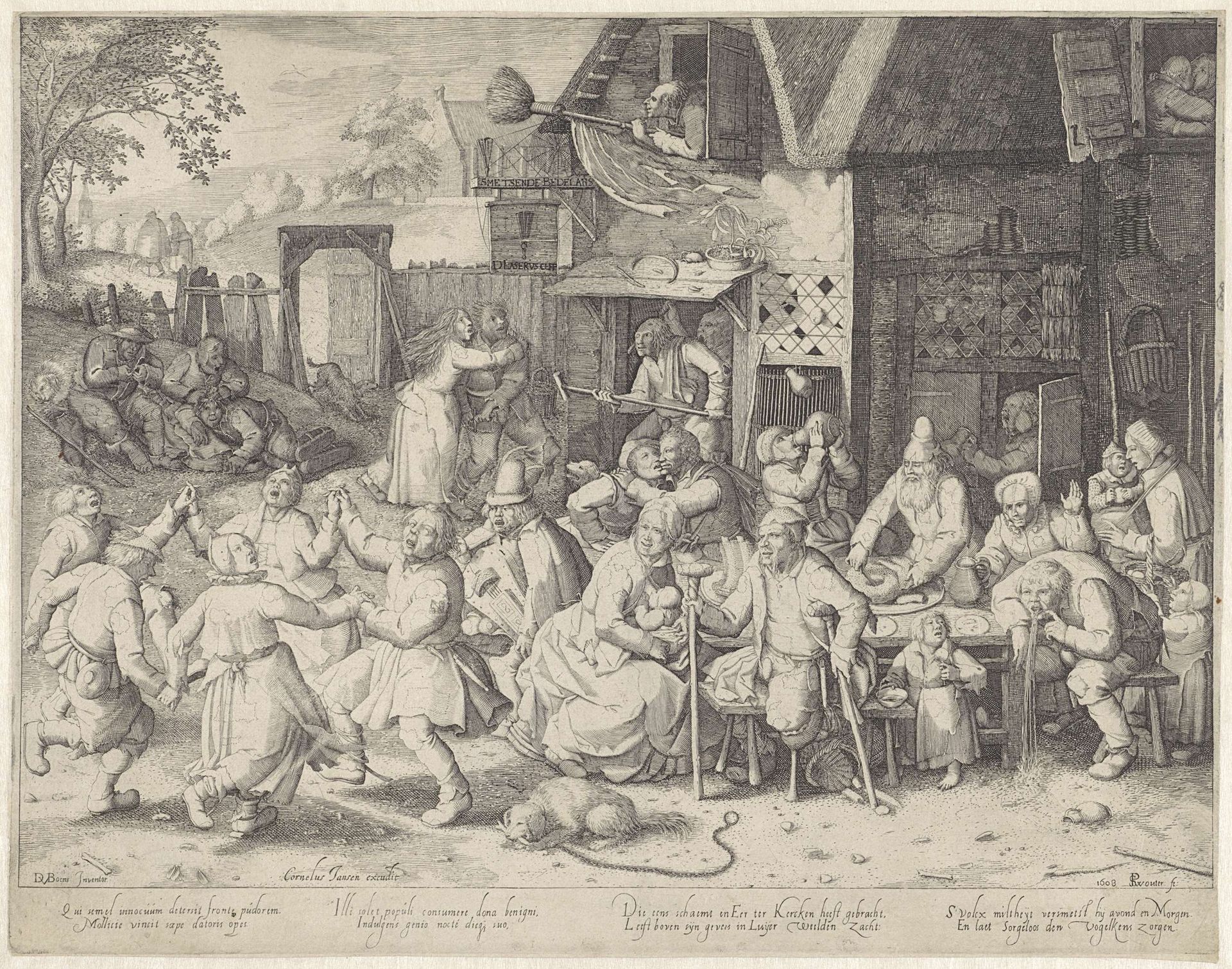 Brassende bedelaars by Pieter Serwouters