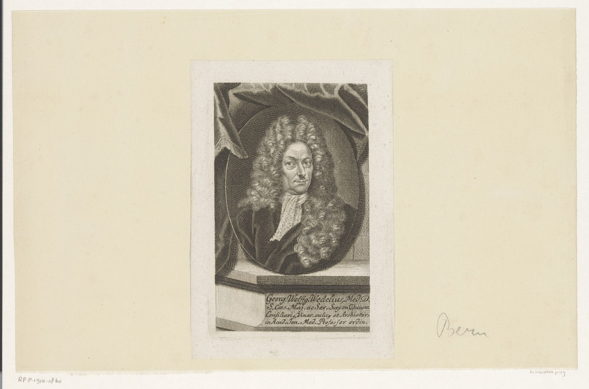Portret van Georg Wolfgang Wedel by Martin Bernigeroth